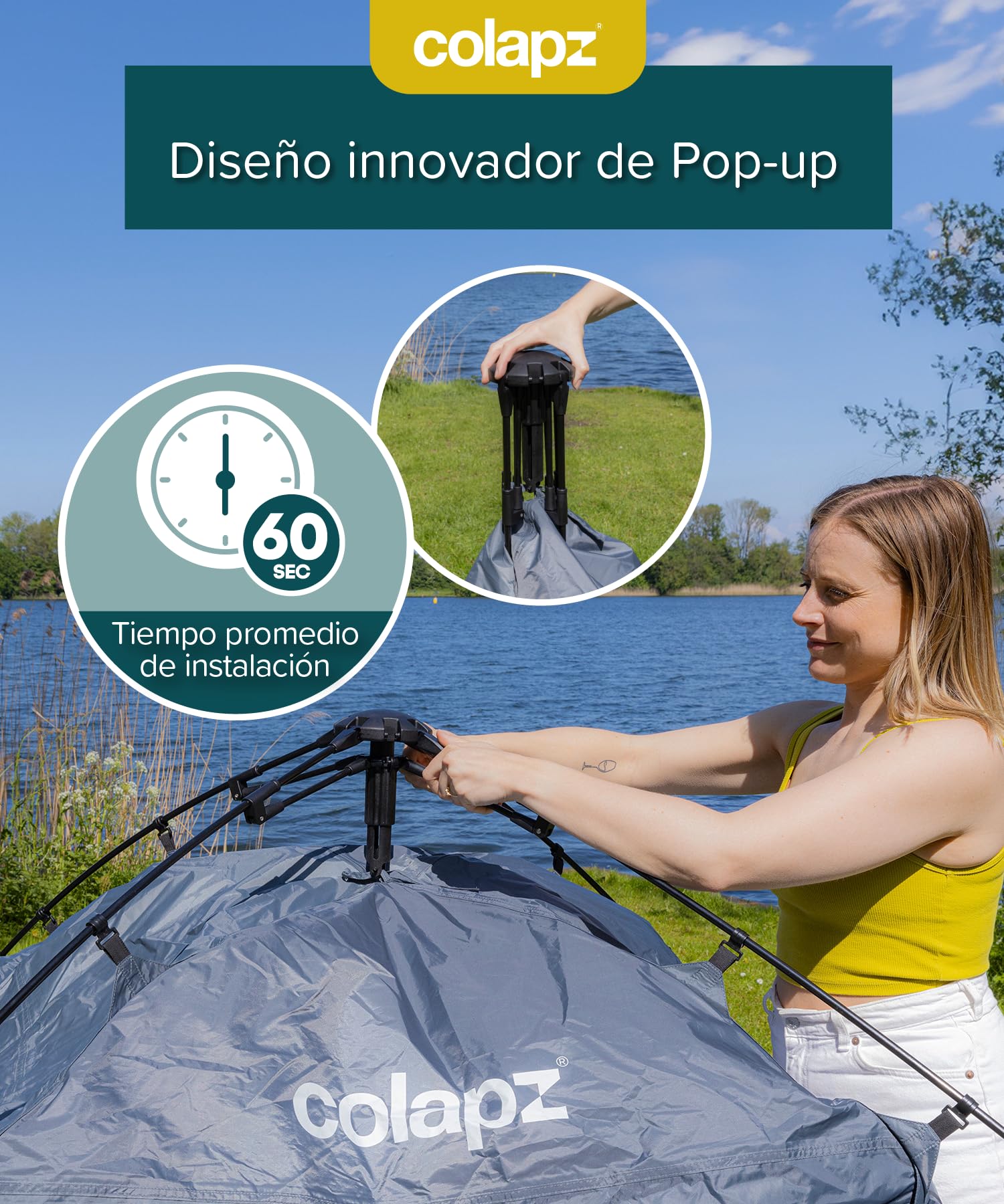 Colapz Tienda Ducha Portatil 2,1m - Cabina Plegable Camping Playa Camper