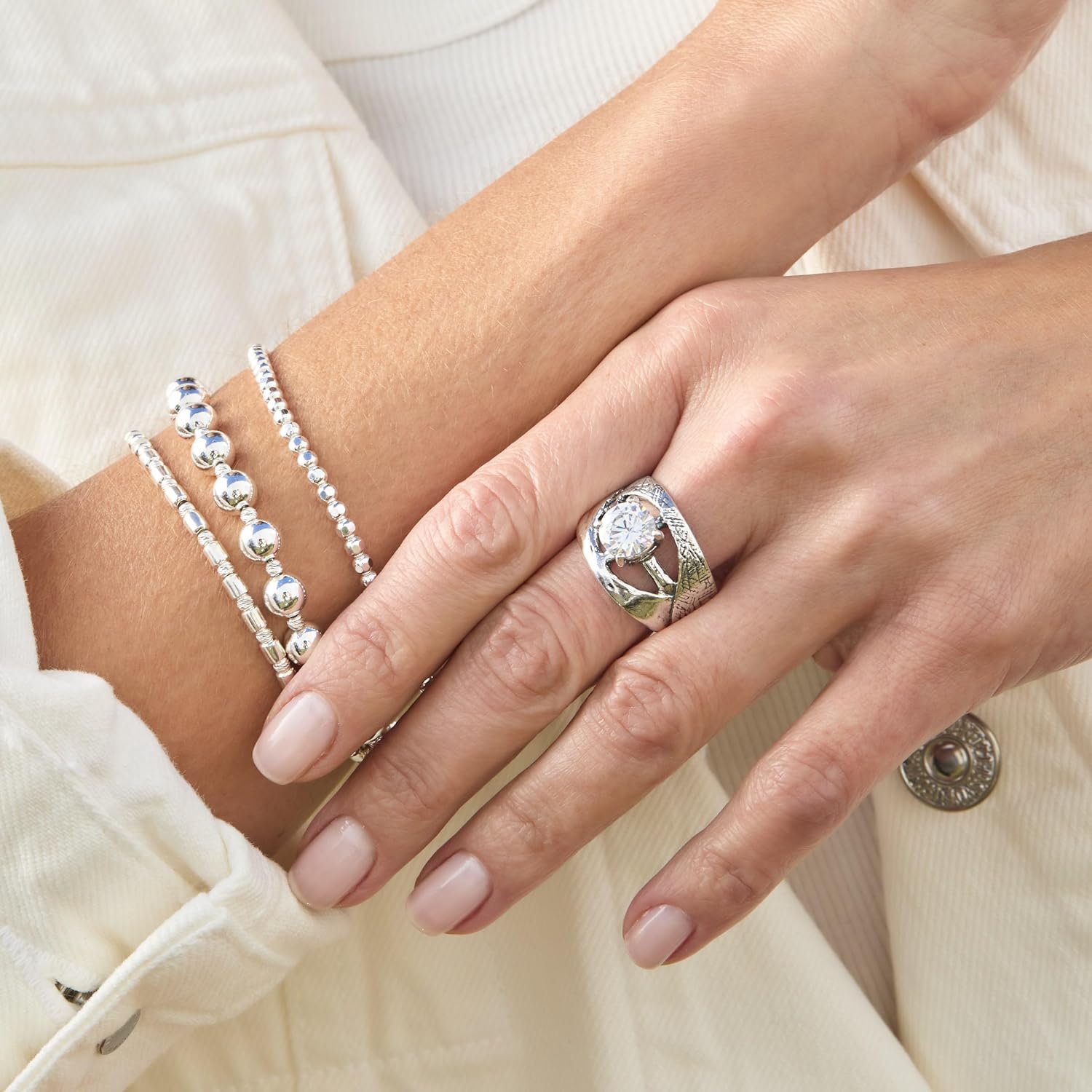 Silpada 'Full Appeal' Sterling Silver White Cubic Zirconia Ring