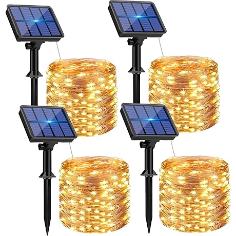 Solar String Lights Outdoor for Tree Trunks Outside