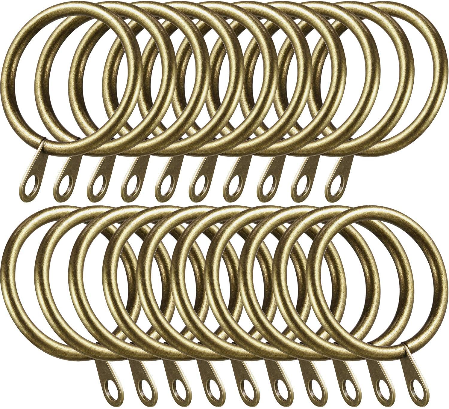 Brass Curtain Rings - 40mm Large Sliding Eyelet Rings Pack of 48, Gold