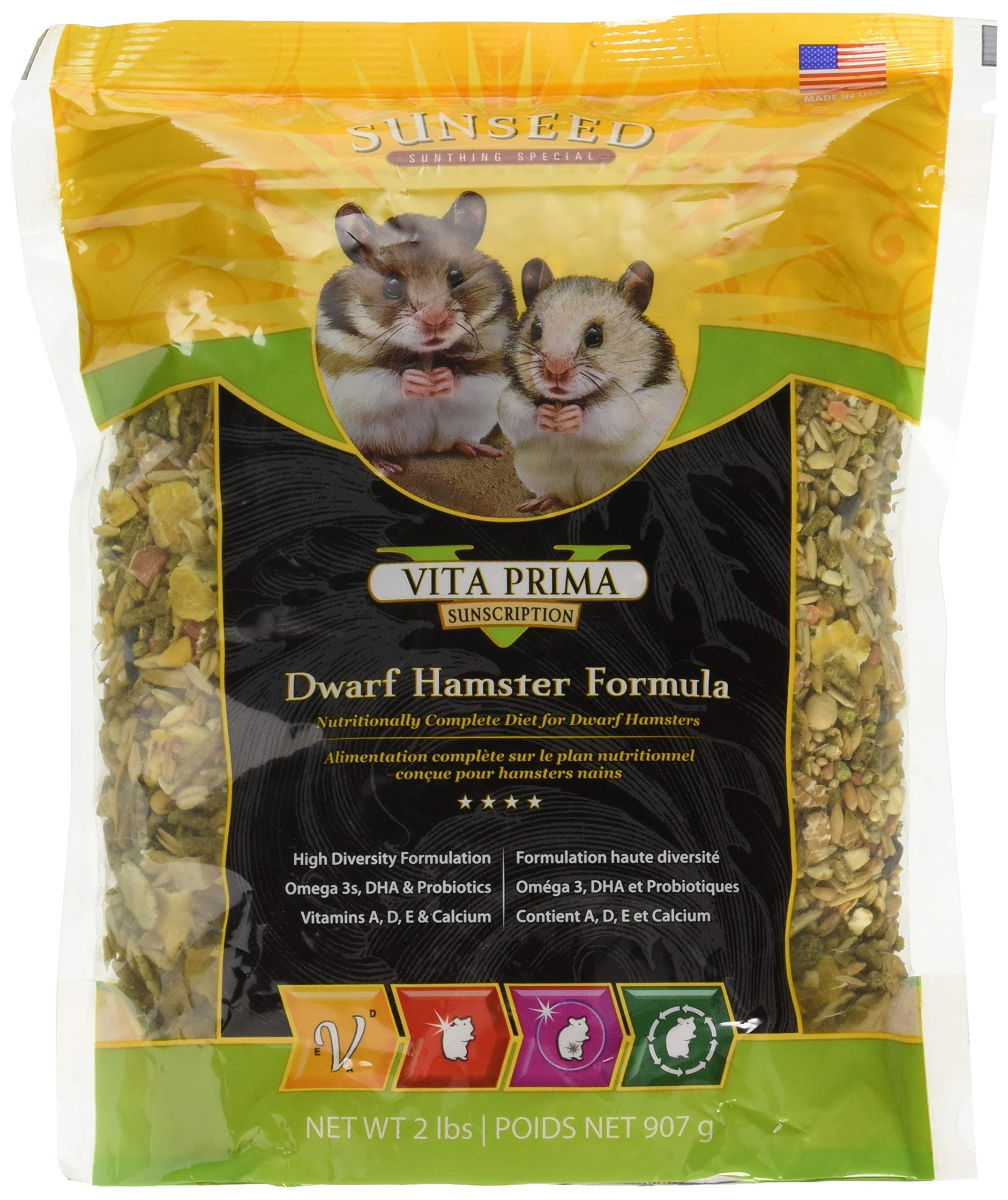 Sunseed Vita Prima Sunscription Dwarf Hamster Formula 6 Pound Total (3 Packages With 2 Pound Each)