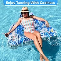 Vista 2 de Pool Floats, 3 Pack Inflatable Pool Floats Kids, Pool Floats with Cupholders & Duty Handles, Upgraded Pool Chairs, Perfect Summer Pool Toys for