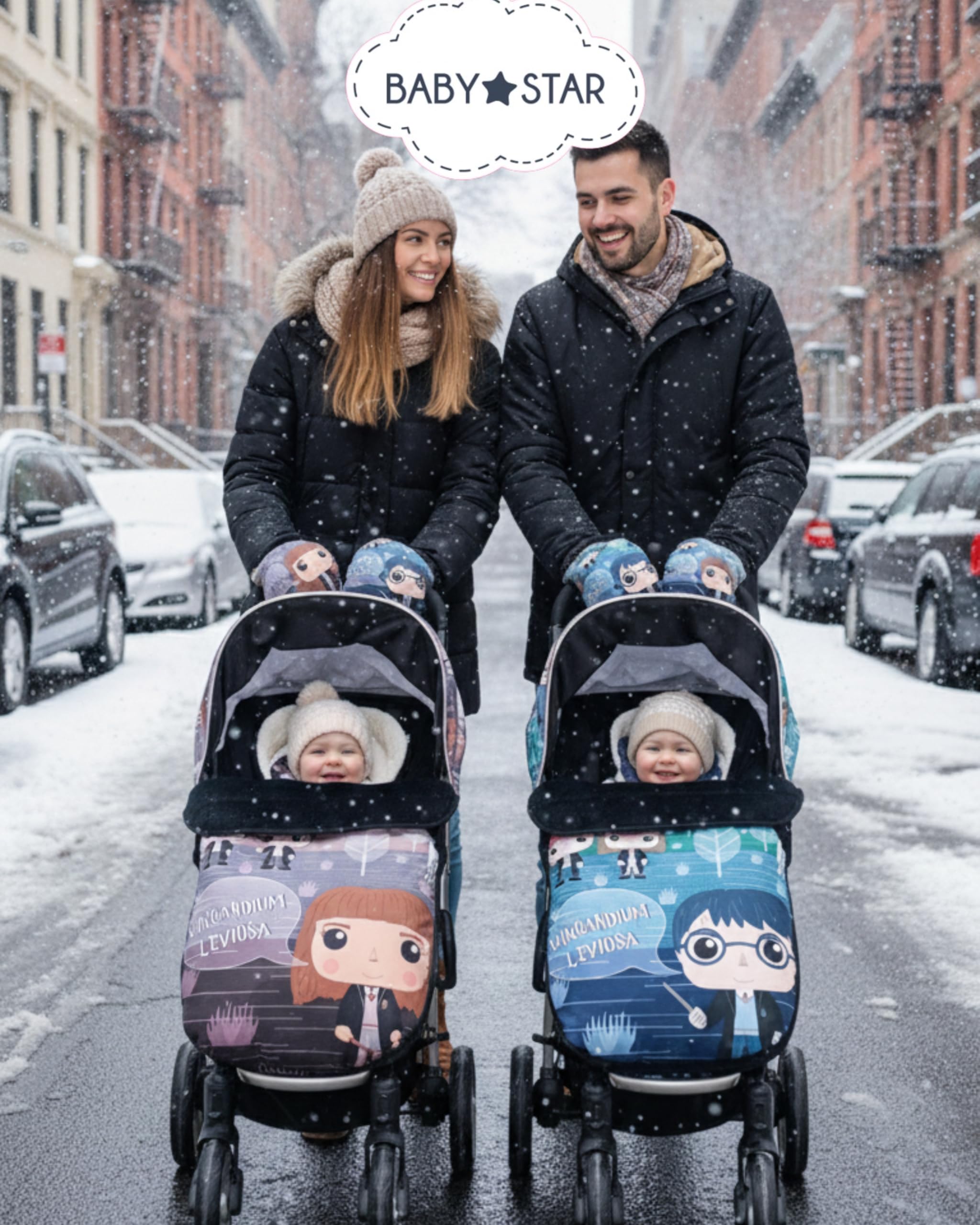 Baby Star Saco Silla de Paseo Universal, Saco Bebe Invierno con Polar extrasuave, Saco Carro bebé Impermeable, Desmontable y Transpirable, Doble Apertura (Negro y rosa)