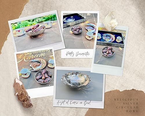 Miniatura 2 de Ayatul Kursi - Azucarero de caligrafía, cuenco para dátiles, frutero, cuenco de acero inoxidable para medicina, cuenco Ayat ul Kursi + caligrafía de