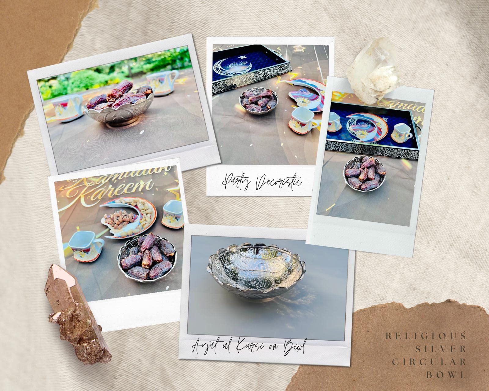 Ayatul Kursi Sugar Bowl, Calligraphy Serveware, Date Bowl, Fruit Bowl, Medicine Bowl Stainless Steel Bowl Ayat ul Kursi Bowl + Allah Calligraphy on Bowl 4