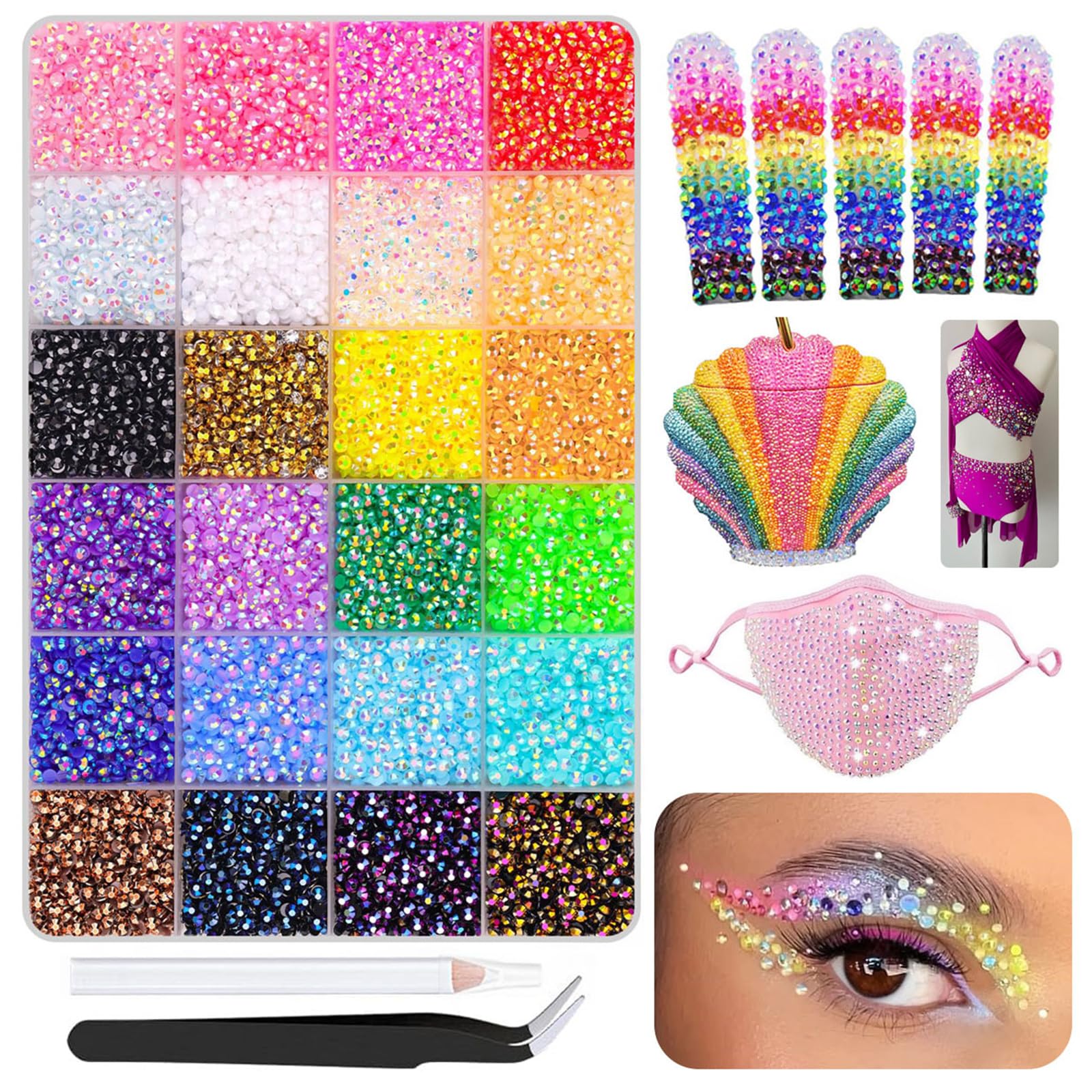 LUCKGONI Flat Back Rhinestones For Clothing Water Drops Glittering Items For Costumes Designs And Crafting