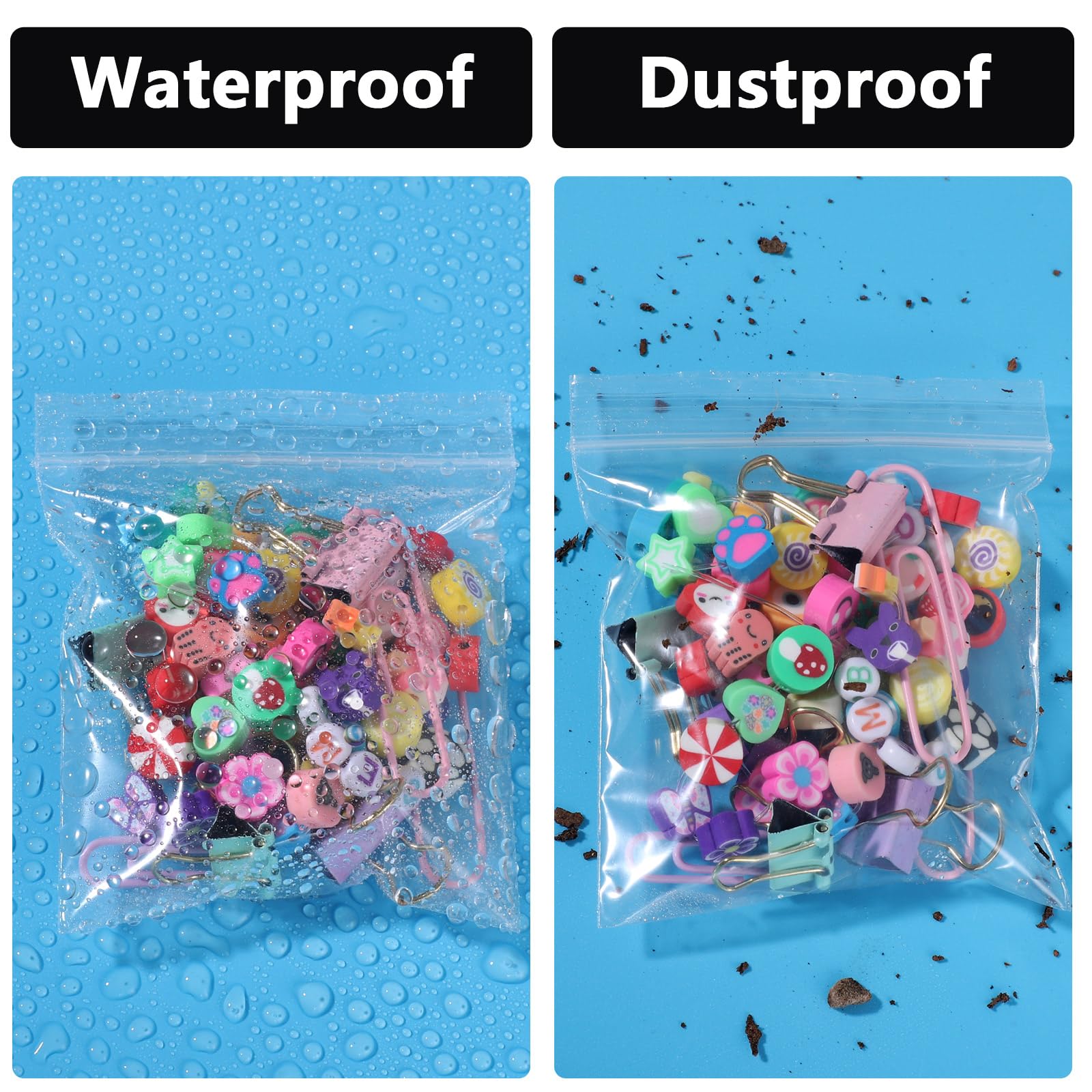 Mini Plastic Bags - 500 Pack | Clear Resealable -4