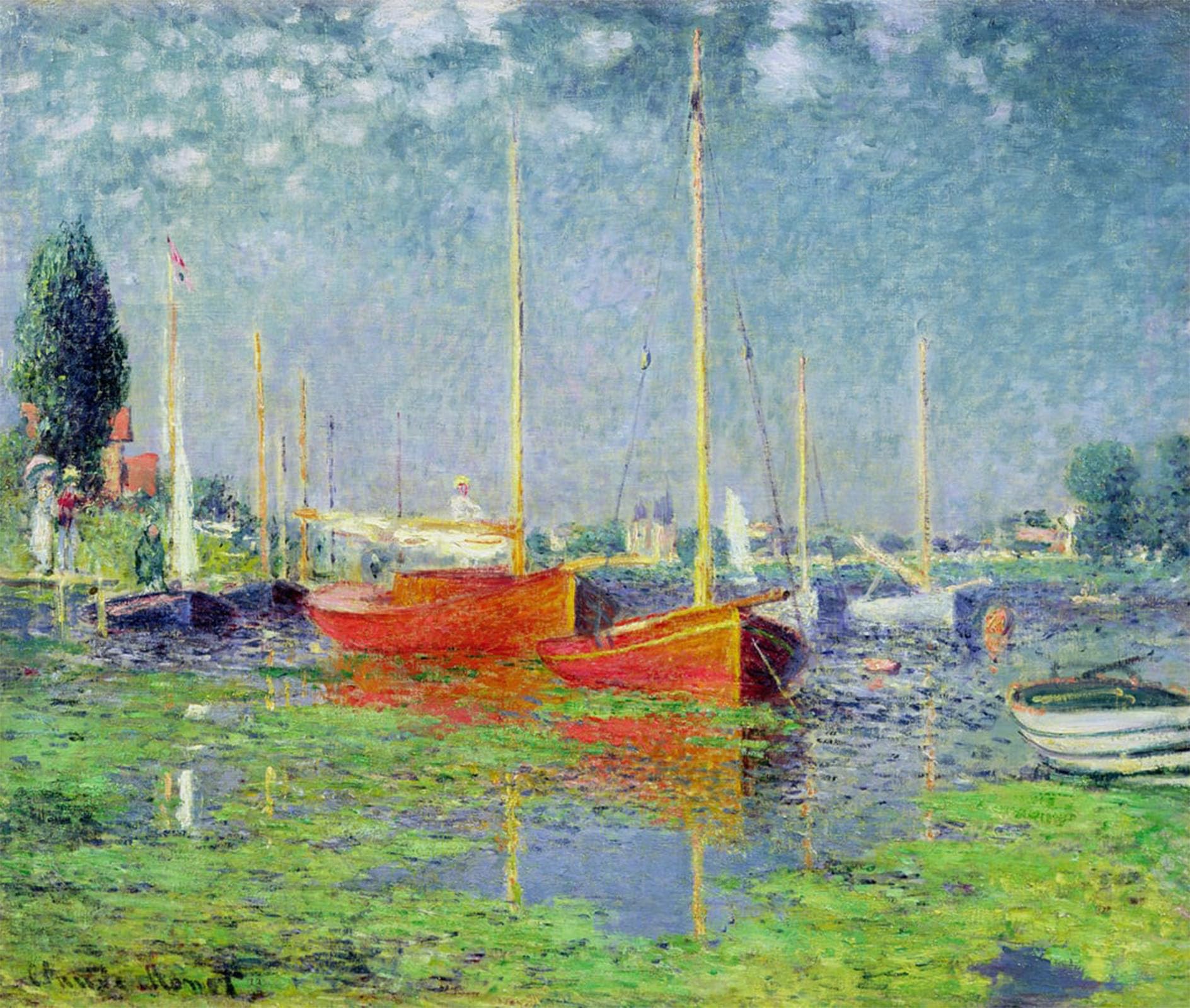HRJUBWREE Famous Paintings Pictures Artwork Picture Argenteuil by Claude Monet Photo Wall Print for Office Decor 60x90cm