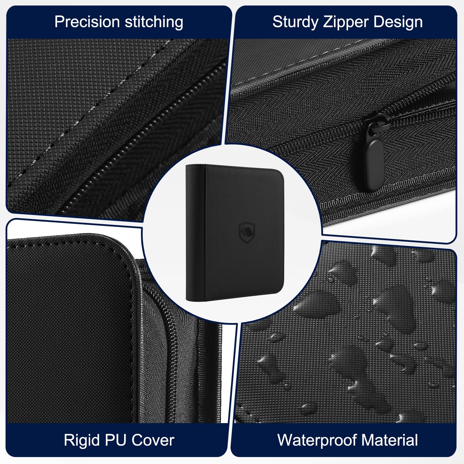 Toploader Sammelkarten Album für 288 Toploader, 108 Toploaders Inklusive, Premium-PU-Cover Kartenordner für 3" x 4" Rigid Toploader, Ringloses beidseitiges Toploader-Sammelalbum für TCG & Sportkarten