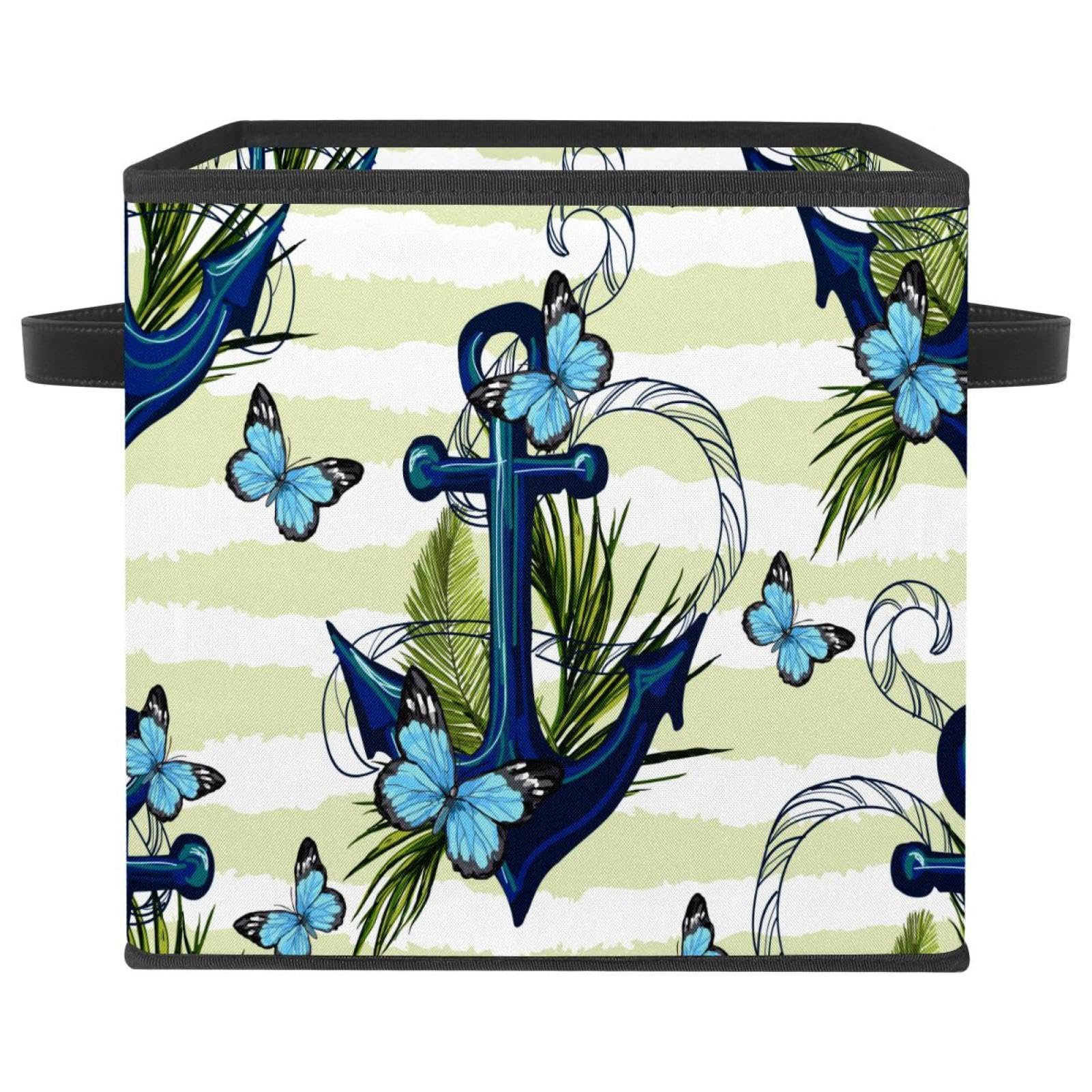 Boîte de rangement pliable motif ancre nautique pour un rangement stylé