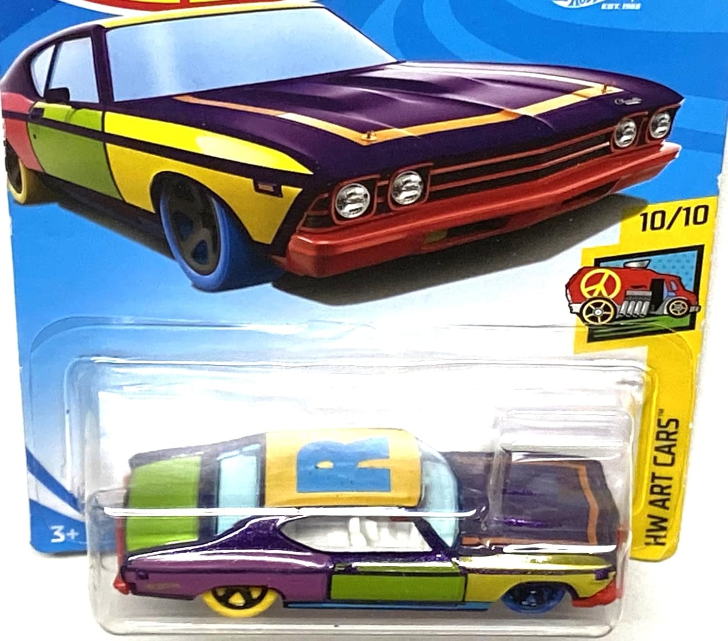 Mattel Hot Wheels Art Cars '69 Chevelle SS 396 302/365 50TH Anniversary Car