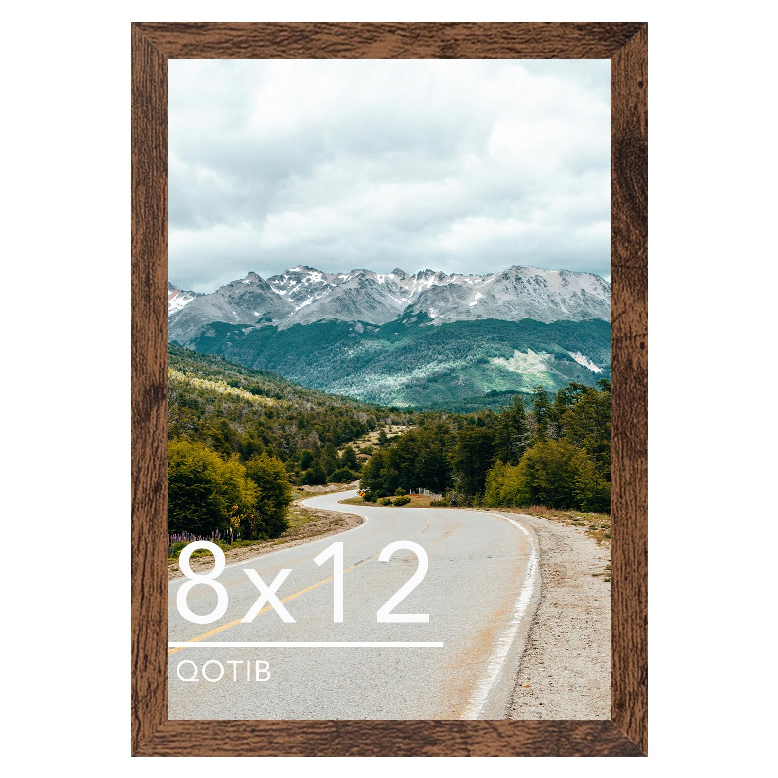 Amazon.com - QOTIB 8x12 Picture Frame Deep Brown for Wall Hanging