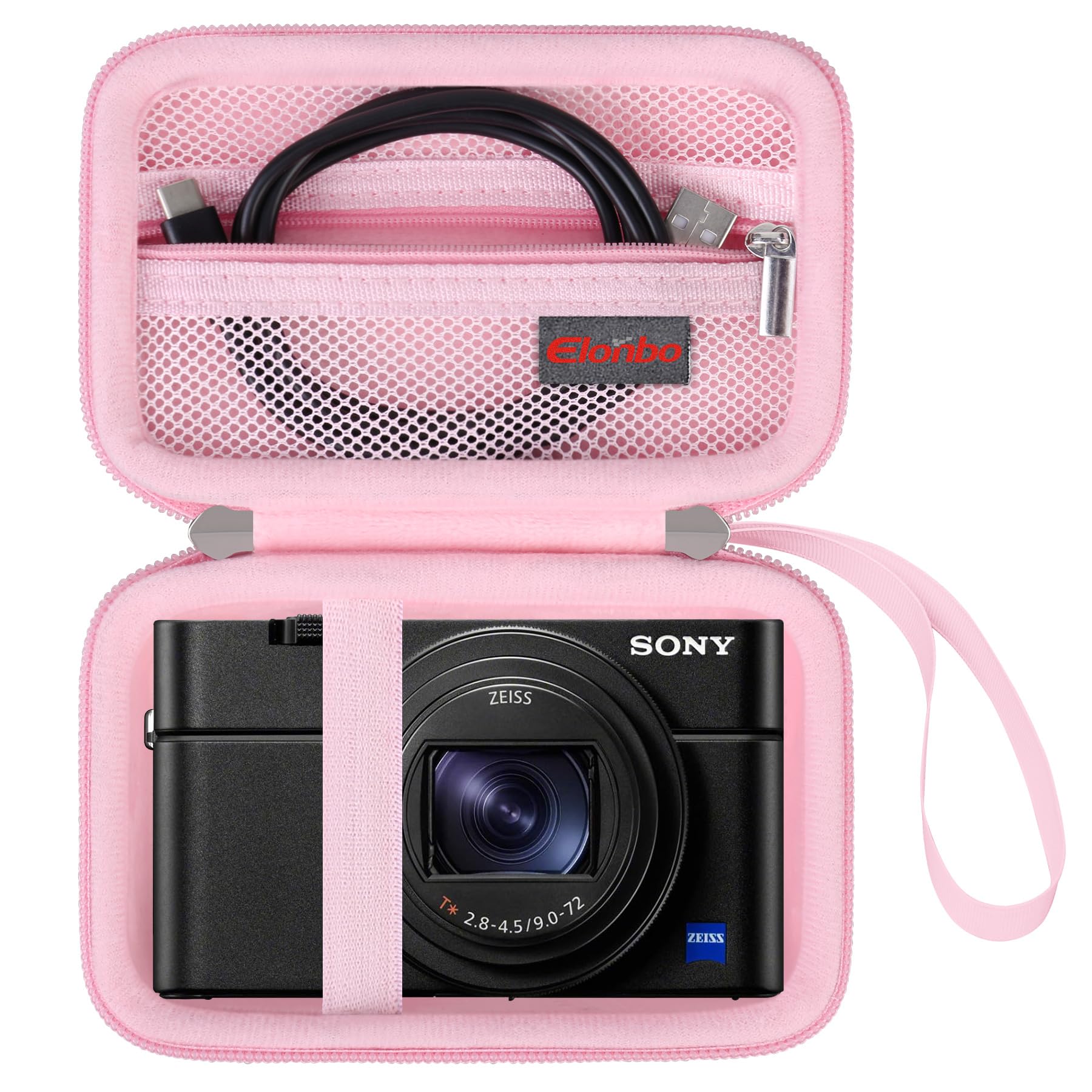 Elonbo Carrying Case for Sony RX100 VII/ RX100 III/ RX100 VI/ RX100 V/ RX100 IV/ RX100 II/ RX100 Digital Camera, Sony RX100 Vlogging Camera Hard