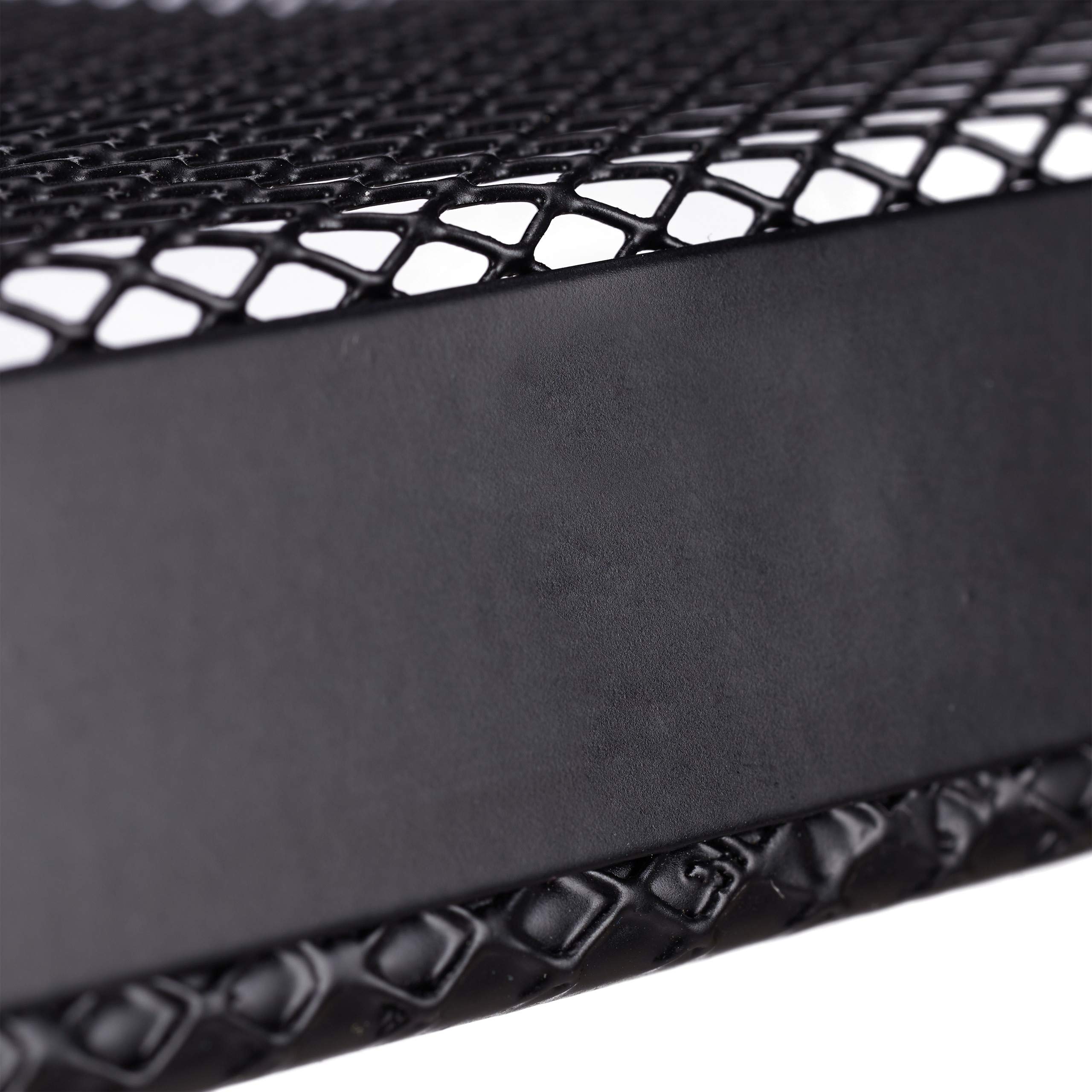4x Portalettere in Metallo, 3 Scomparti con Incavo per Targhette Identificative, per Ufficio, HLP: 32 x 33 x 25 cm, Nero