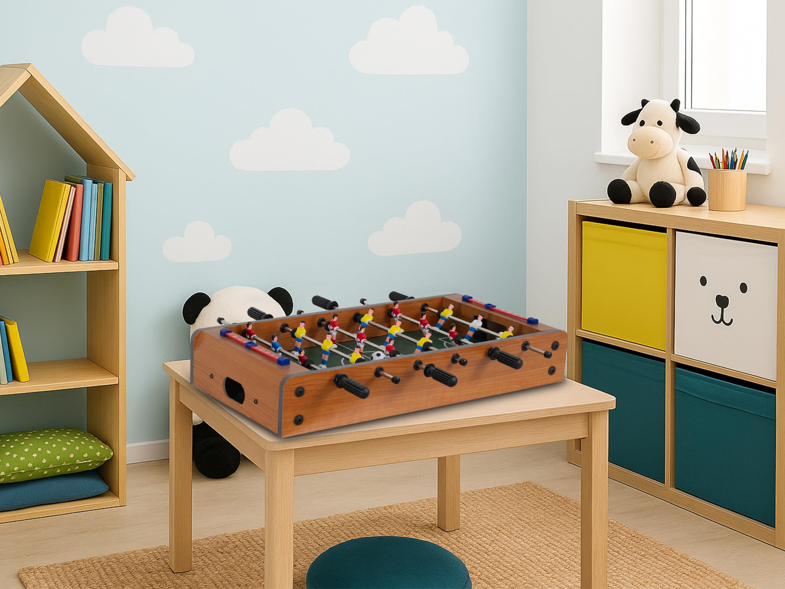 Teorema - 68593 - Football de Table en Bois - Jeu de Football Compact pour Enfants et Adultes