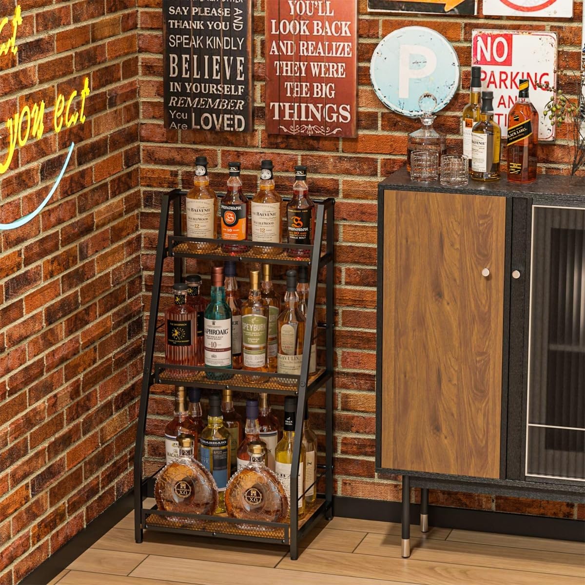 Amazon｜NIGOE ウイスキー 棚 ディスプレイ 棚 お酒 棚 木製ワイン