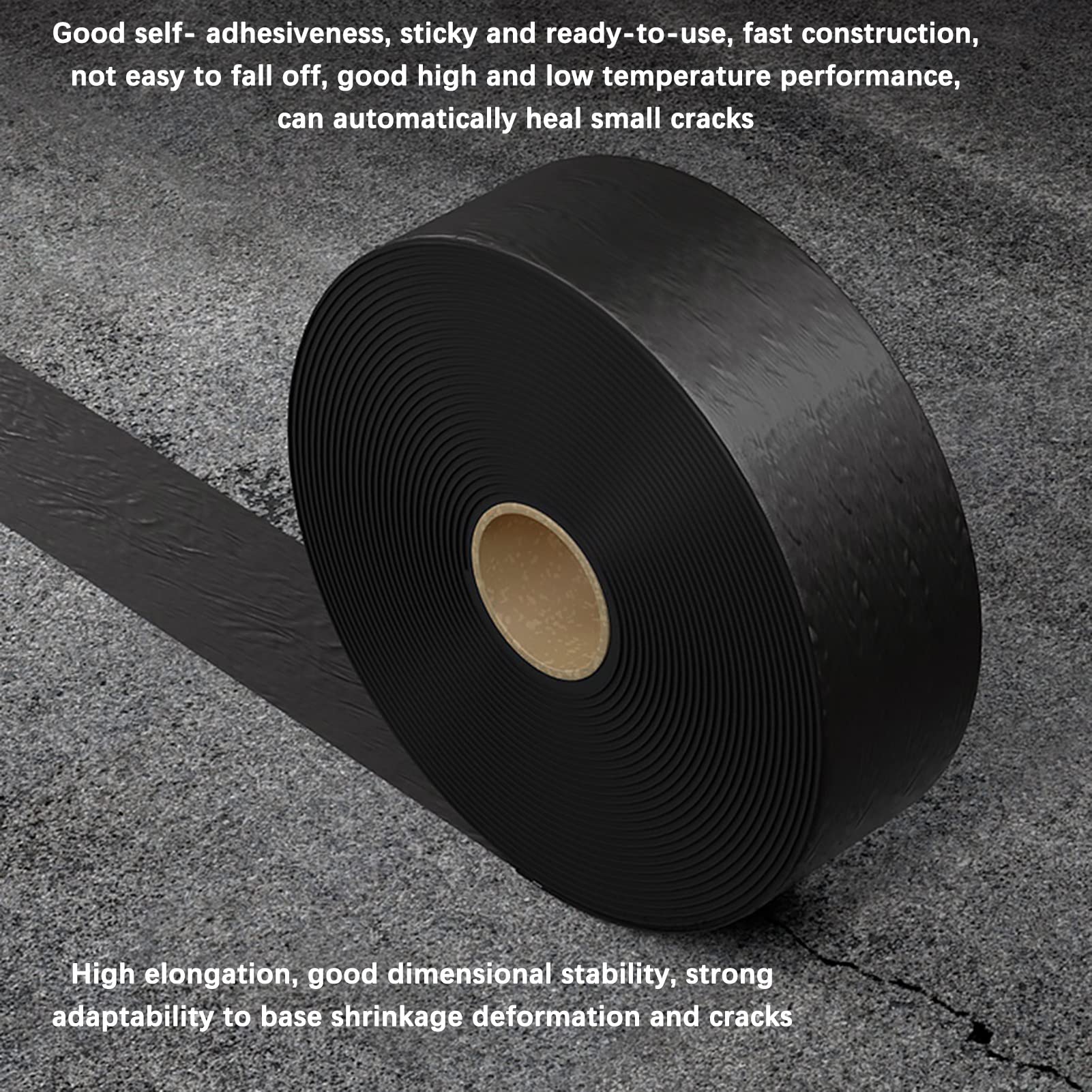 Nastro adesivo bituminoso per asfalto, Nastro adesivo for riparazione giunti in asfalto, larghezza 3-10 cm, nero, impermeabile(5CM,50M)