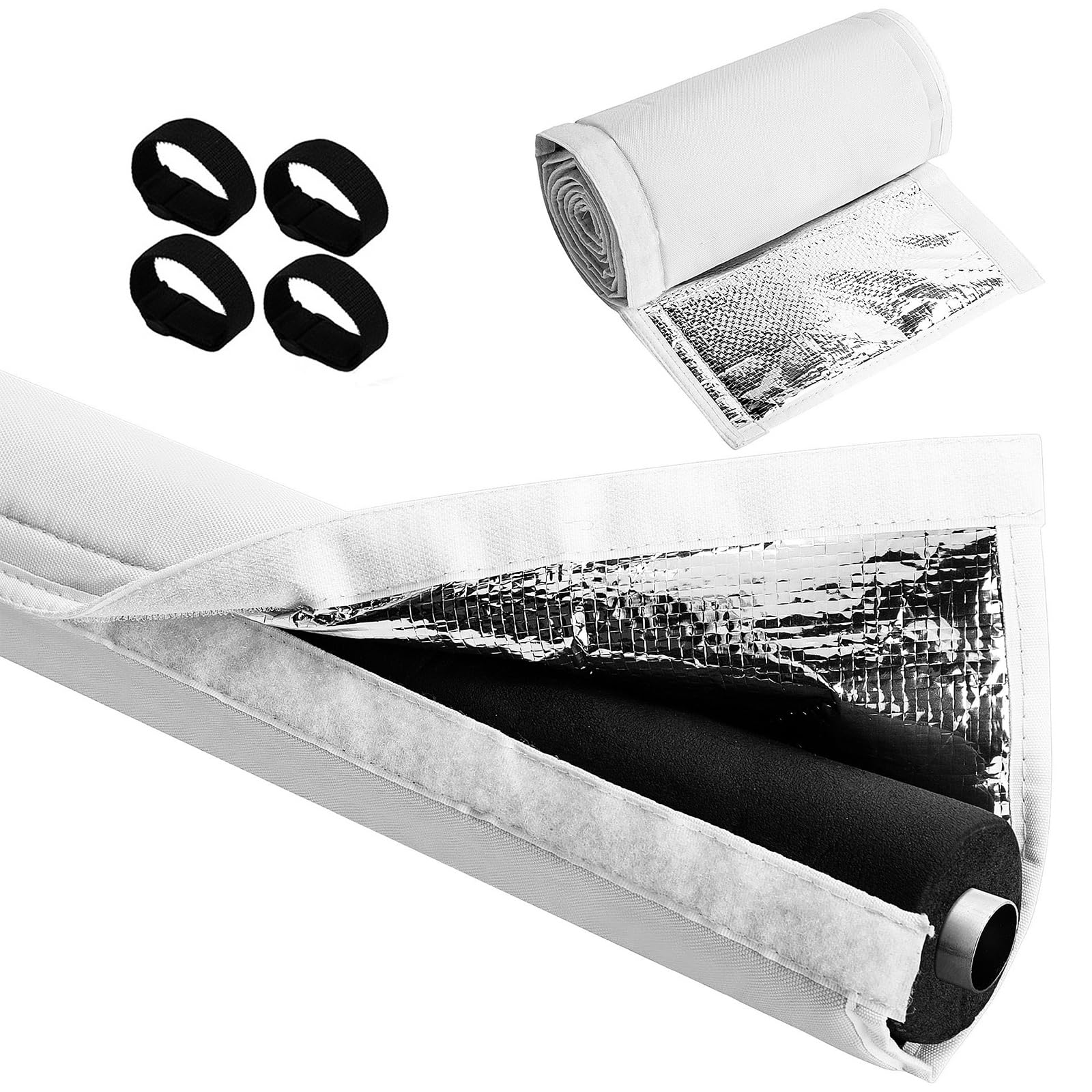 Tuygn Gray Hvac Weatherproof Copper Pipe Insulation Cover With Oxford Fabric For Indoor Outdoor Use Weatherproof Protector