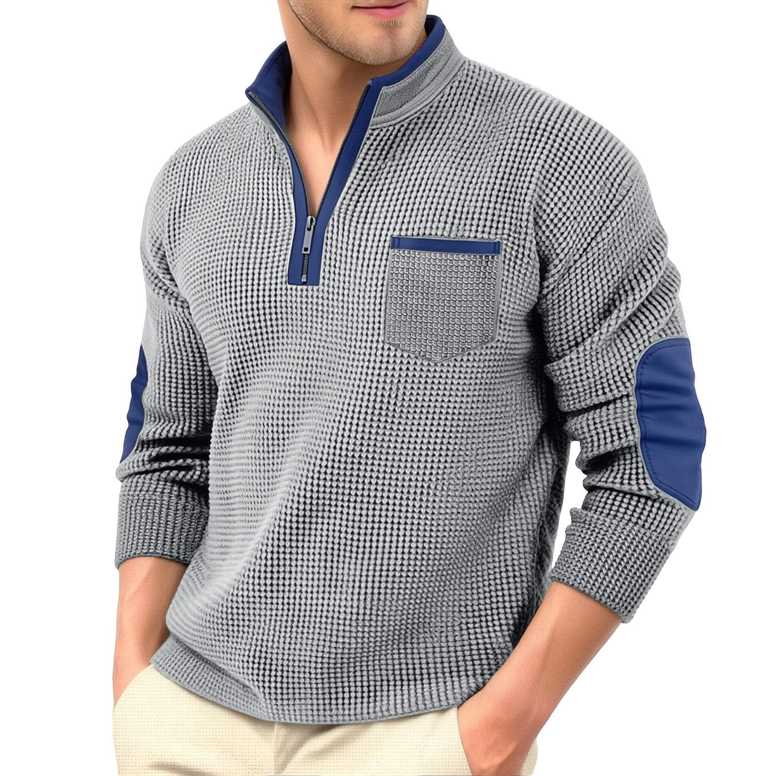 Felpa Uomo con Zip Tinta Unita Felpe con Tasche Slim Fit Comodo e Casual | Stile Casual Versatile, Taglio Comodo e Girocollo Pulito, Facile da Abbinare con Jeans, Pantaloni o una Giacca Leggera