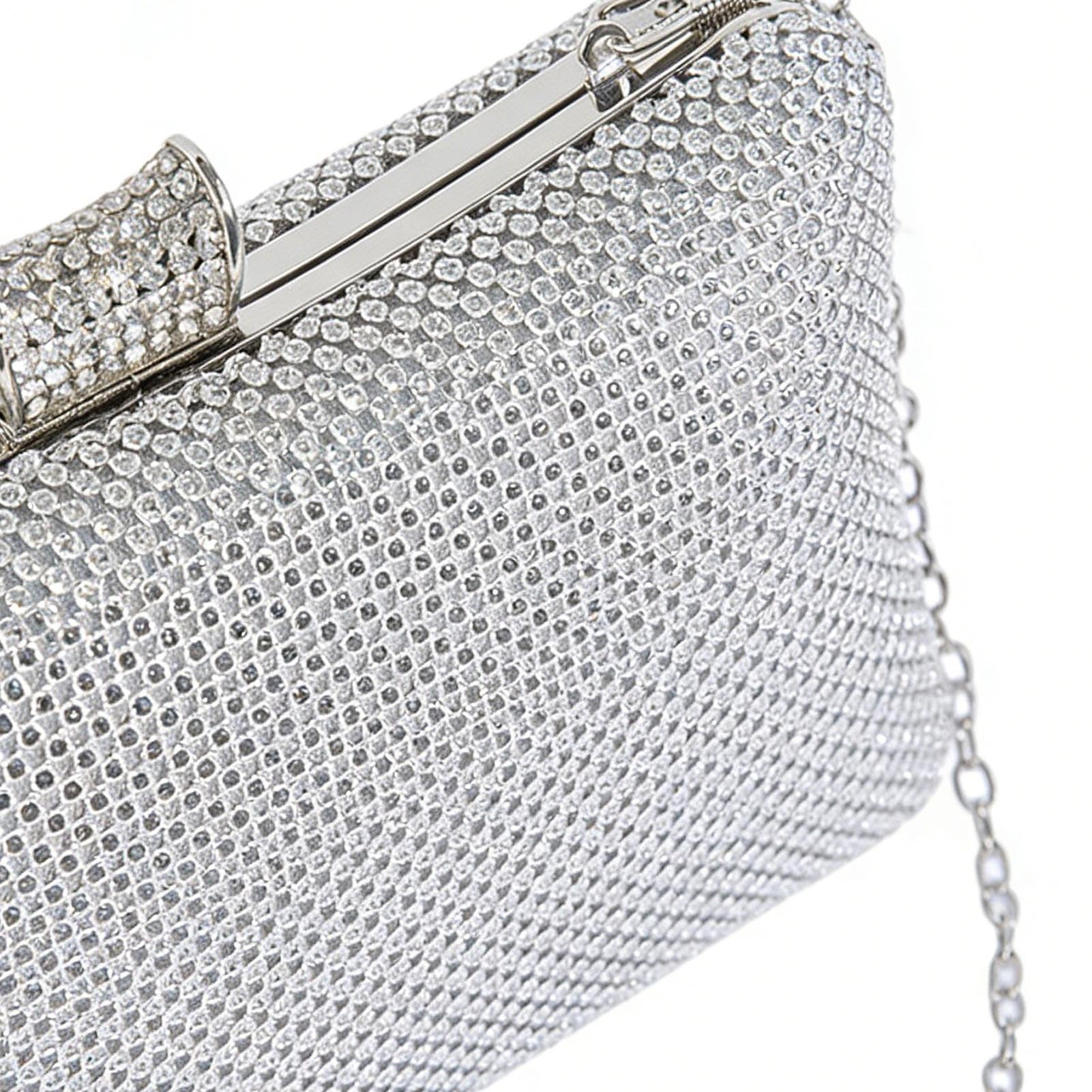 Generisch Bolso de mano brillante para fiestas, con cadena y asa, para fiestas, bailes, banquetes, ceremonias, compromisos, eventos