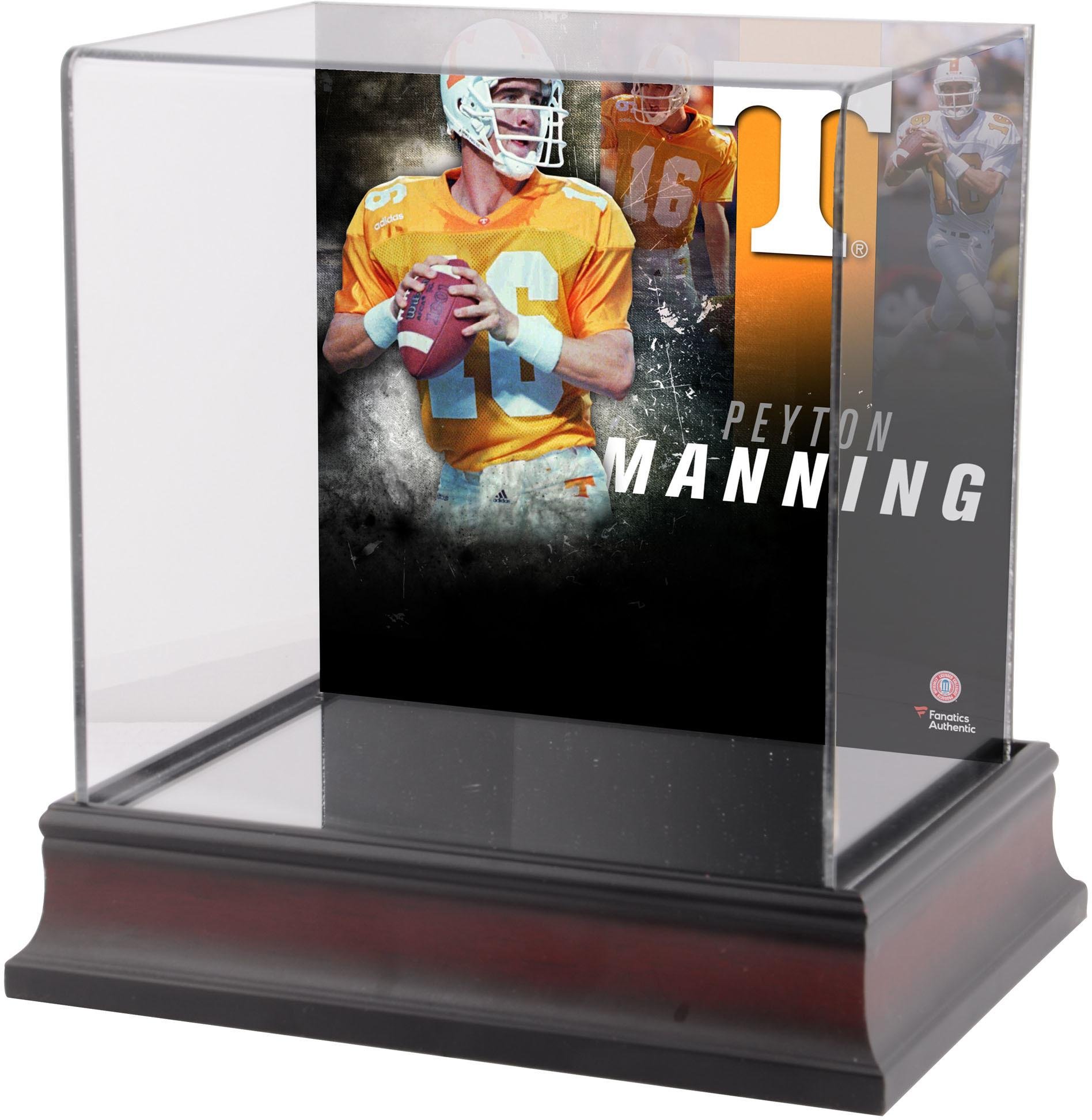 Peyton Manning Tennessee Volunteers Deluxe Mahogany Mini Helmet Case - College Mini Helmet Free Stan