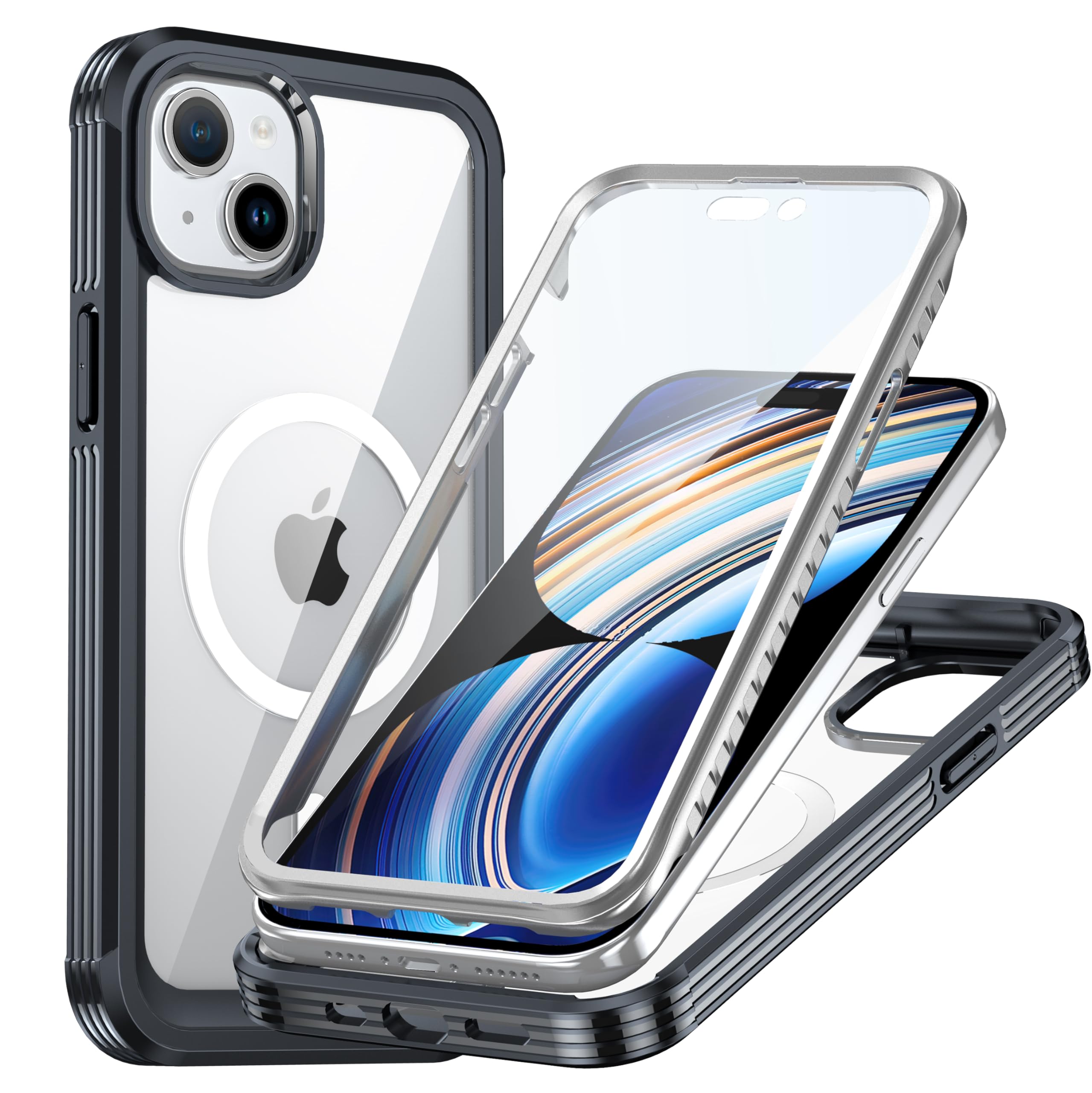 Amazon | iPhone 15 Plus ケース 両面保護 クリア MagSafe対応