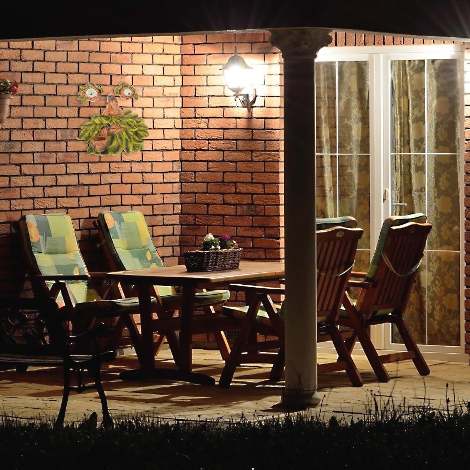 Yardenfun Resin Baumgesicht Anhänger Grün Garten Baumgesicht Deko aus Harz Langlebig für Garten Zaun und Baumstamm Dekoration