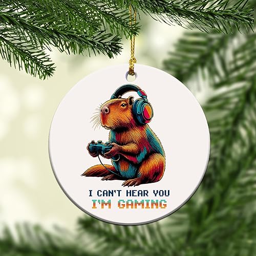 Miniatura 4 de Adorno de gamer 2025  Adornos de juego para árbol de Navidad  Capybara - Adorno de cerámica para videojuegos, hombres, adolescentes y niños - I