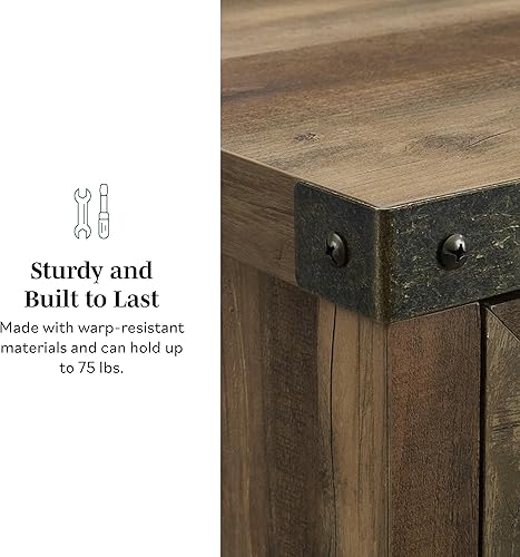 Miniatura 4 de Walker Edison Cass armario moderno y rústico con puerta doble tipo granero, 30 pulgadas, gris piedra