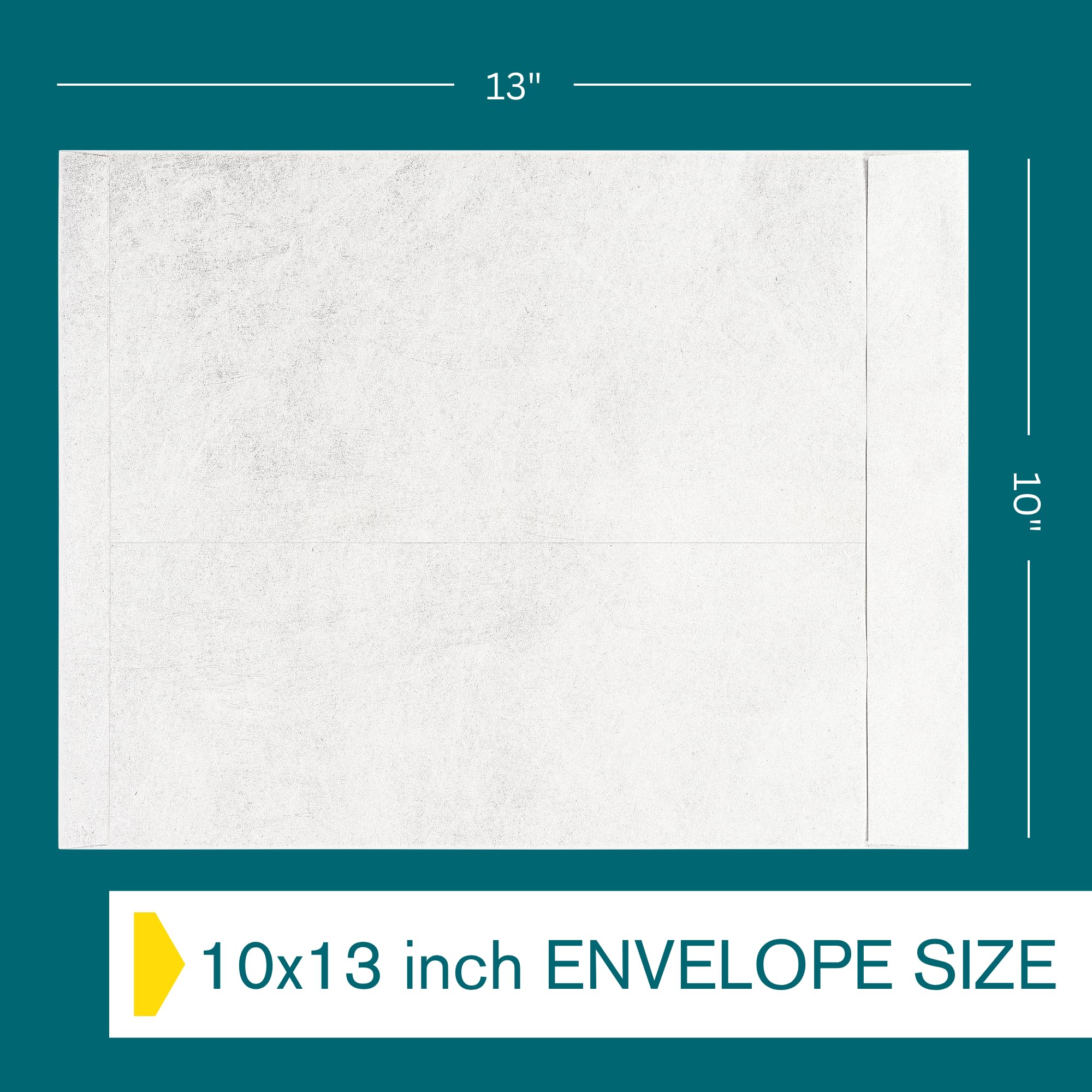 Tyvek Envelopes Lot de 100 enveloppes d'expédition résistantes aux déchirures et à l'humidité, 25,4 x 33 cm, blanc brillant