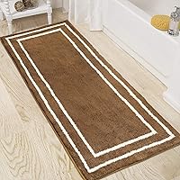 Vista 1 de Uphome Tapetes de Baño para Baño Antideslizantes, Alfombra de Baño Grande de Microfibra Suave, Alfombra de Baño Absorbente de Agua, Lavable a Marrón
