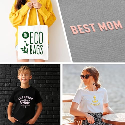 Miniatura 4 de TIFEE Puff Vinyl de transferencia de calor 3D Puff HTV prensa de calor para planchar sobre vinilo de 12 x 10 pulgadas de espuma HTV para camisetas