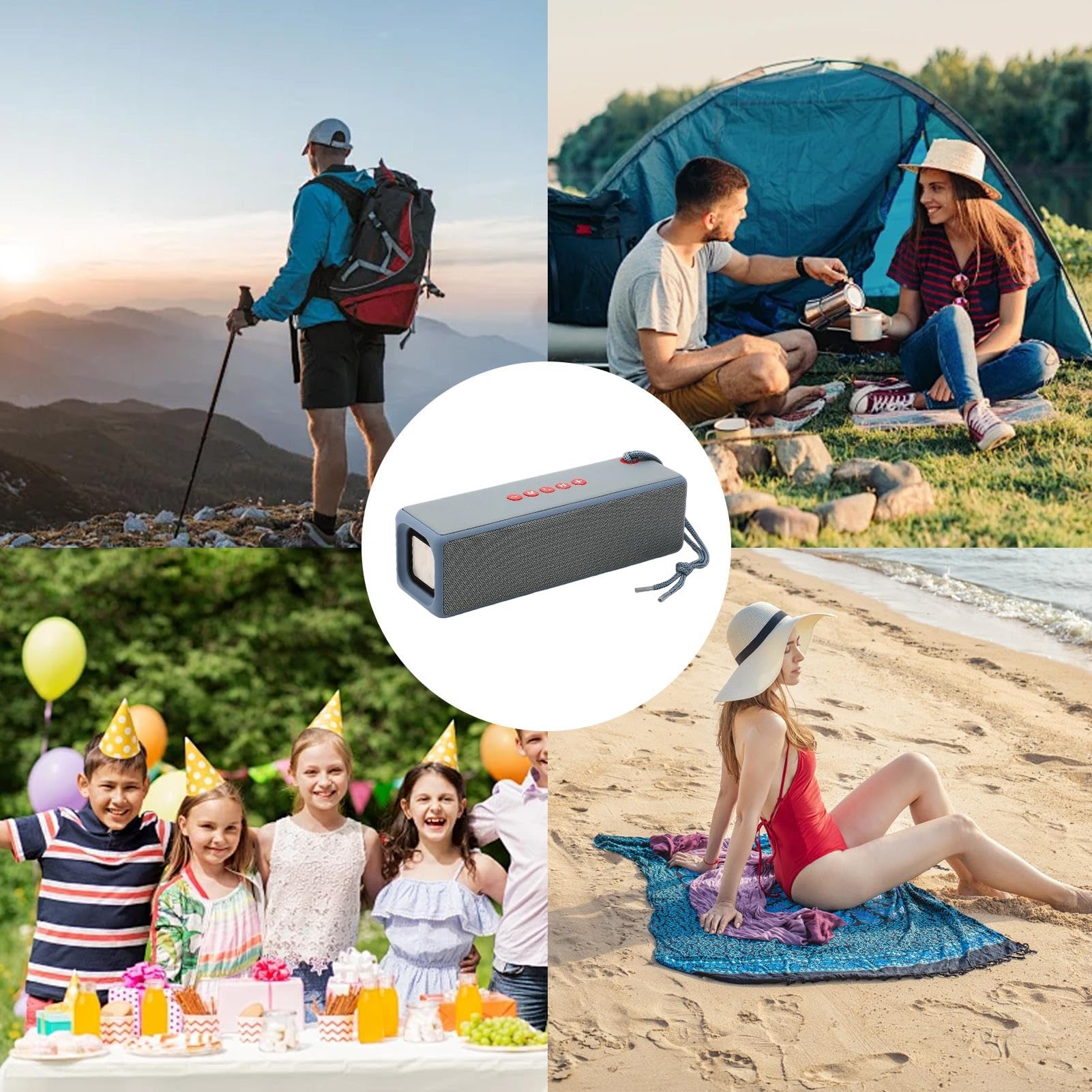 Altoparlante Wireless Altoparlante Musicale Portatile con Audio Nitido e | Batteria Ricaricabile per Adulti e Ragazzi, Ideale per Picnic Spiaggia Campeggio Viaggi e Camera da