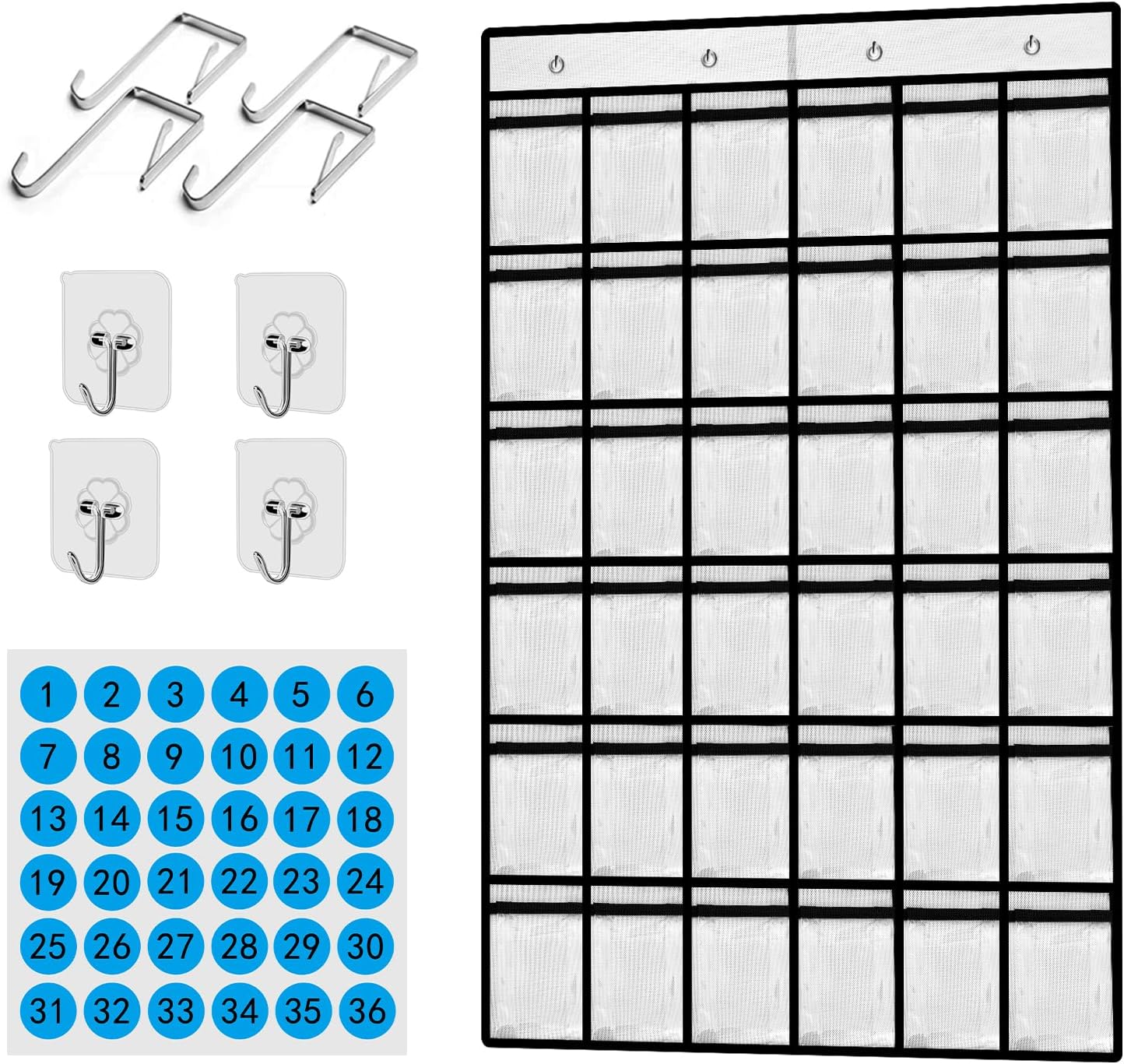 36 Pocket Charts for Classroom Cell Phones, 36 Clear Pocket