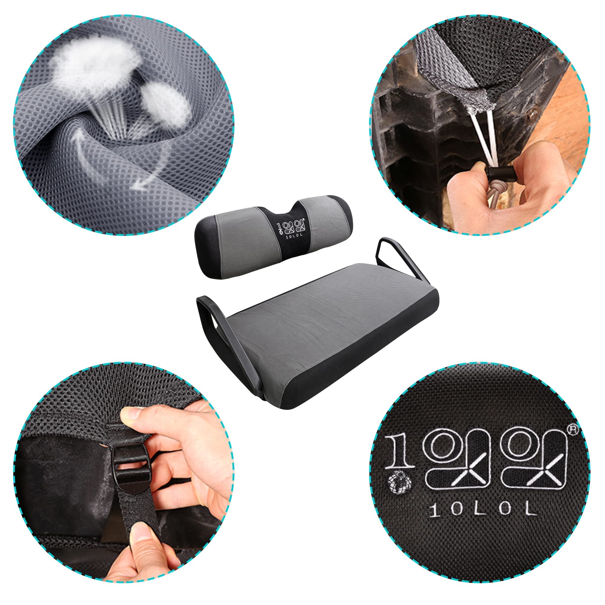 10L0L Ensemble Complet de Housses de siège de voiturette de Golf pour siège Avant, Housses de Banquette en Polyester, Accessoires universels pour EZGO TXT RXV & Club Car DS