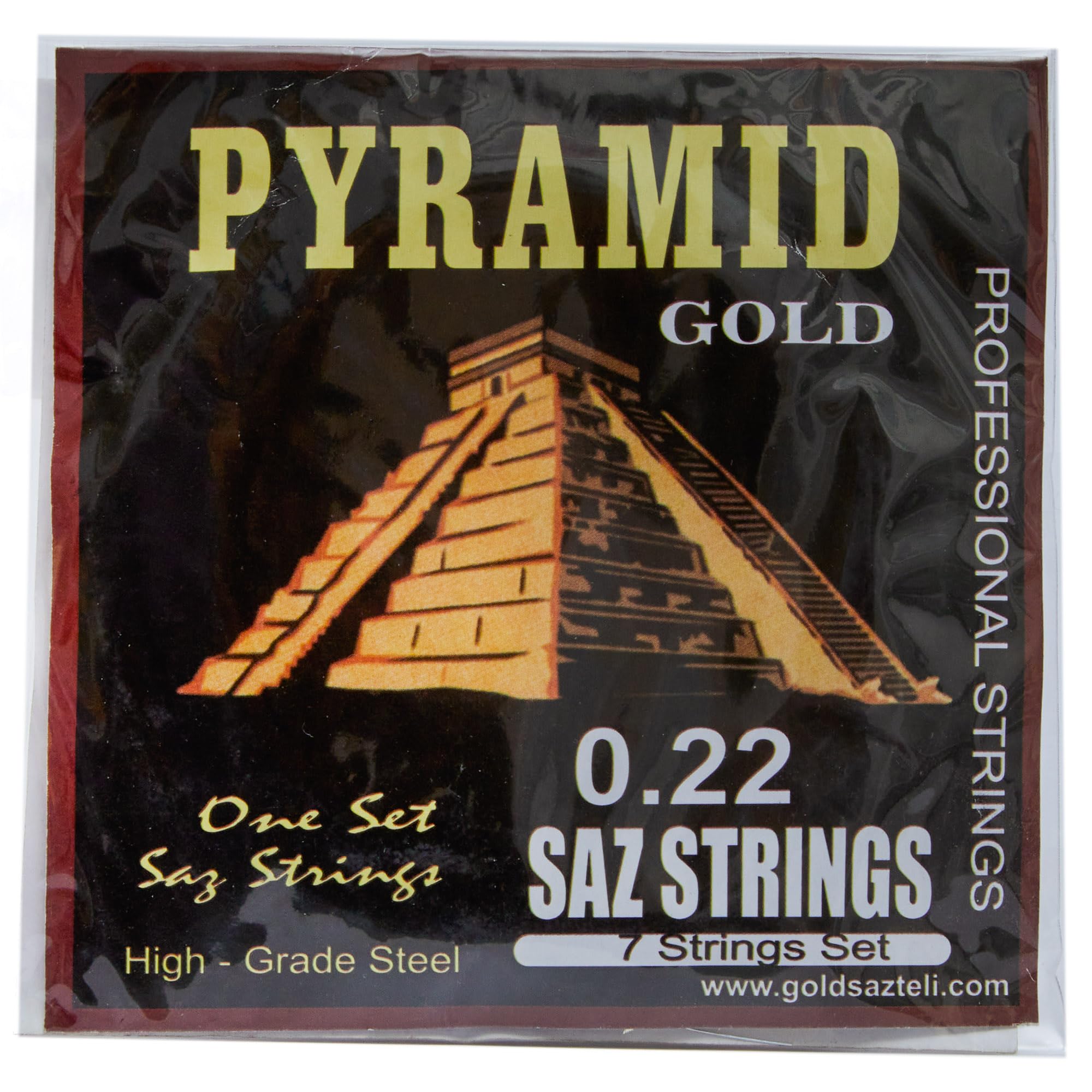 Pyramid Divan Saz Saiten 0,22, mittlere Spannung, 8 Stahlsaiten, satter Ton, Tanbur