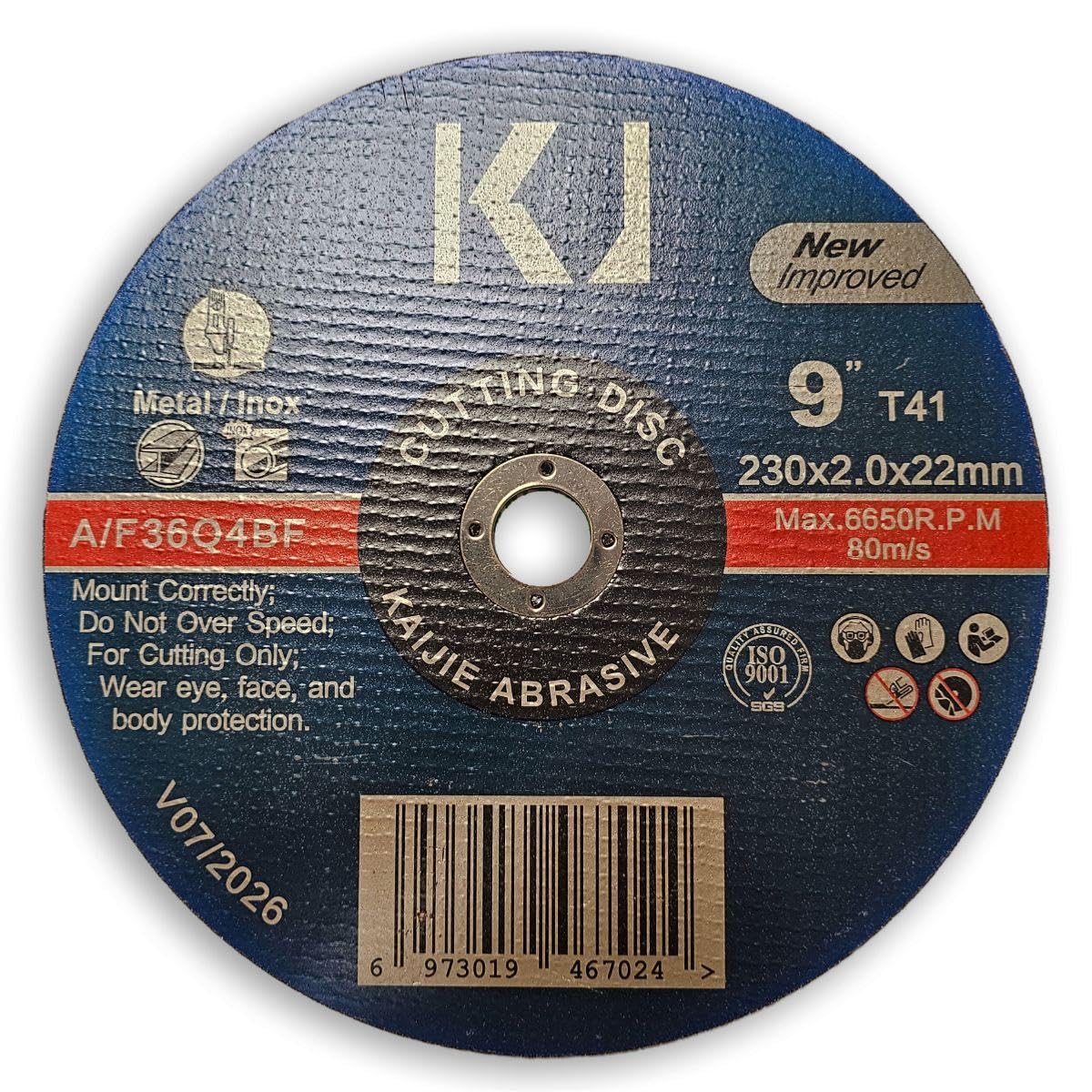 OC-PRO Disques à tronçonner Metal, Inox 230 x 2.0 x 22 mm - Lot de 25 pièces - Adaptés aux meuleuses d'angles ou fixes - Acier inoxydable