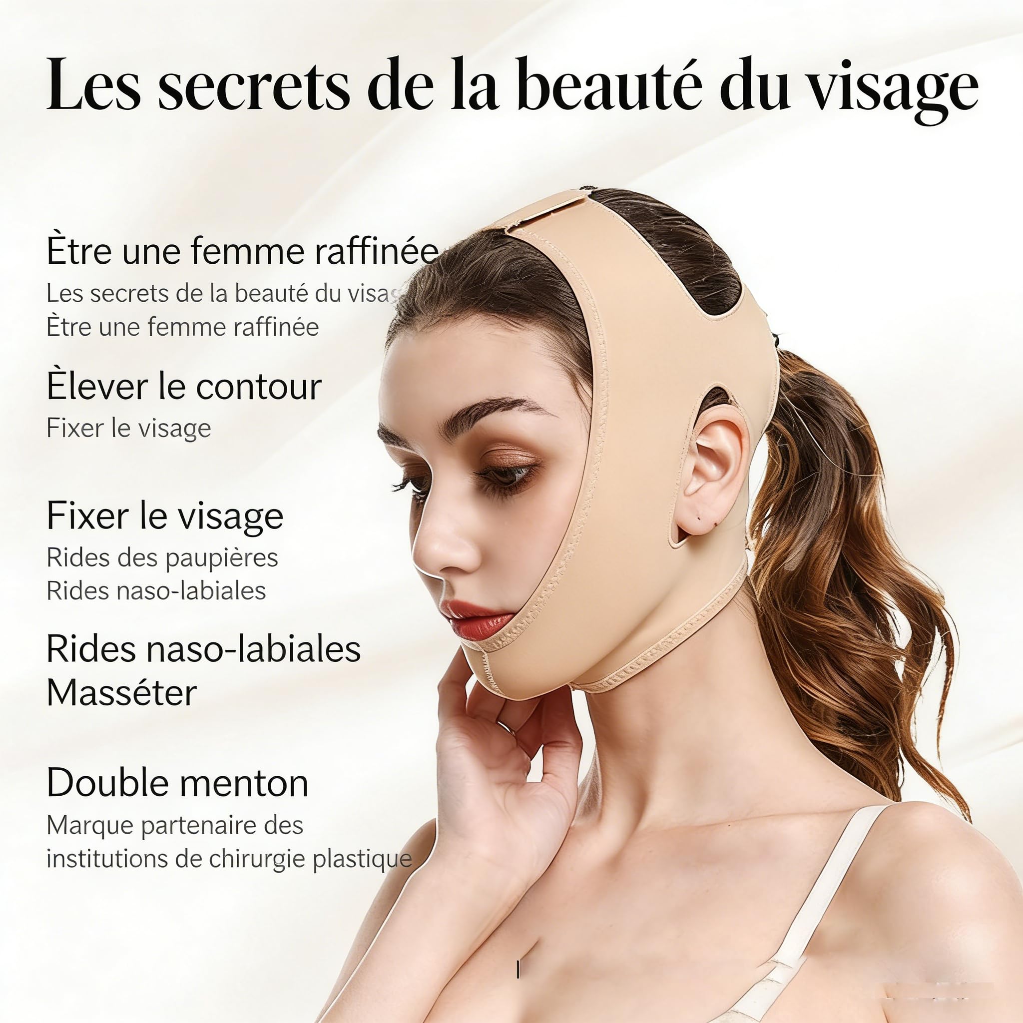 SweetLifty - Bande Raffermissante Pour Le Visage Bande Raffermissante pour le bas du visage, en tissu élastique et respirant, adaptée à tous