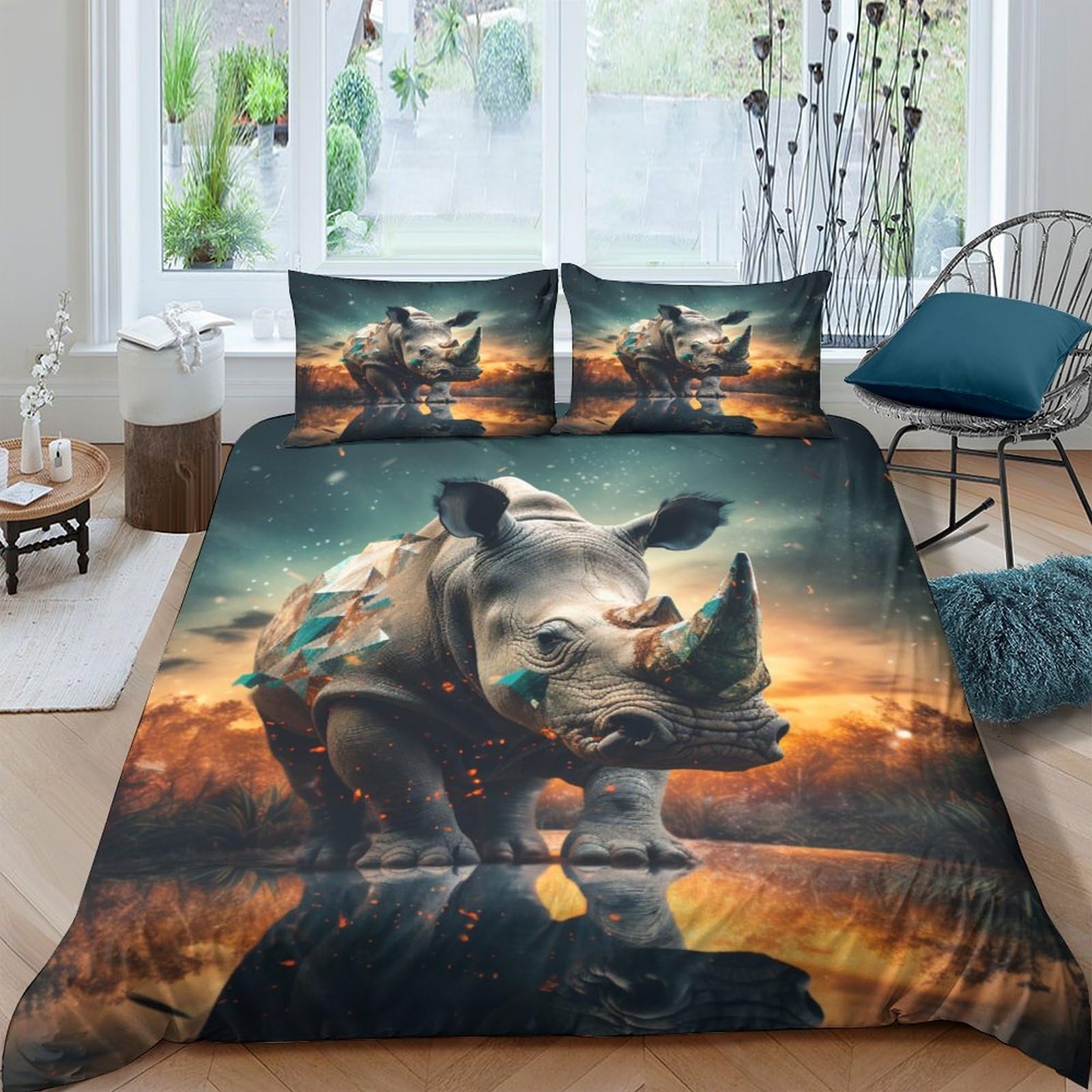 Parure de lit microfibre 220x240 cm housse de couette avec taies d'oreiller