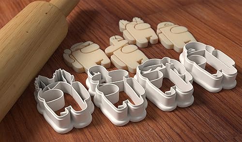 Miniatura 2 de Among Us Cookie Cutter Set - Woolf ears - Flamingo - Bandanna - Baseball hat - Cookie Cutter and Fondant Cutter and Clay Cutter