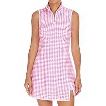 Koscacy Womens Tennis Dress Sleeveless Golf Dresses with Shorts Zip Up Stand Collar Workout Athletic Outfits