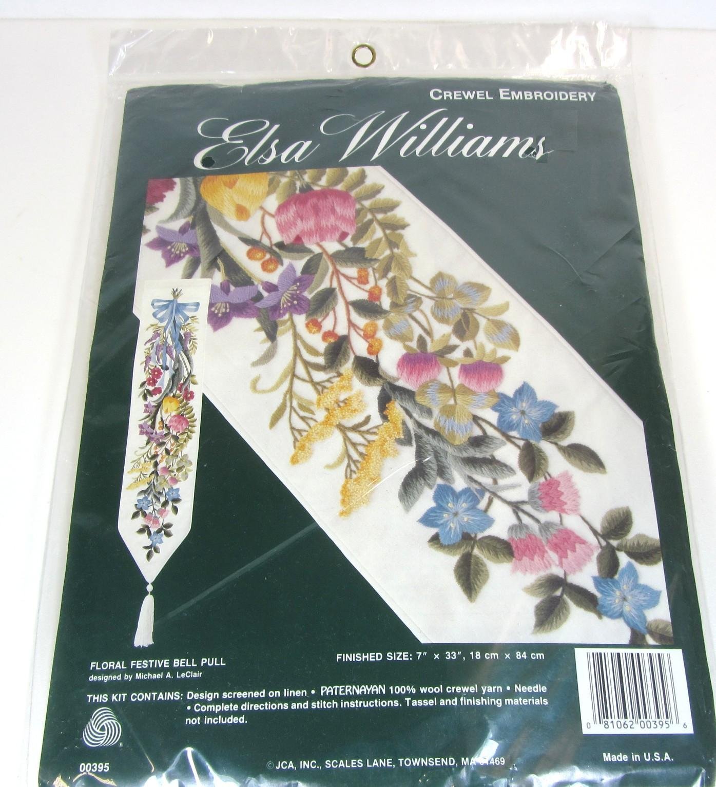 Kit De Broderie Elsa Williams Crewel Garden Glory 00418 – Vintage USA Floral