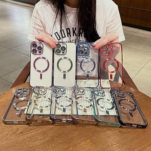 Miniatura 8 de Misscase Funda compatible con iPhone 12 Pro Max MagSafe, protección completa magnética transparente con protector de lente de cámara, funda