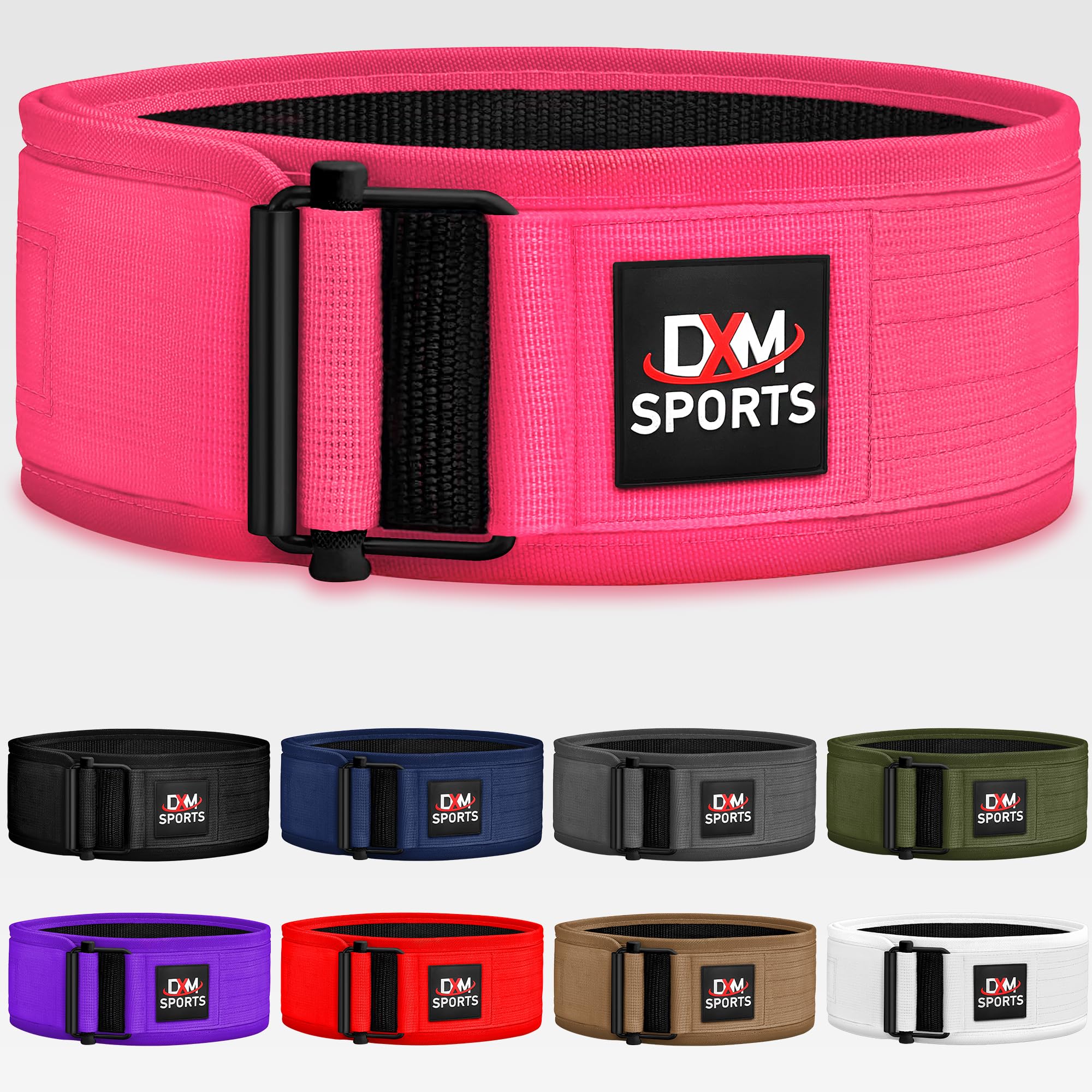 DXM SPORTS Self-Locking Weight Lifting Belt - Men Women Gym Fitness Strength Training, Bodybuilding Powerlifting Weightlifting Workout, Deadlift Squat