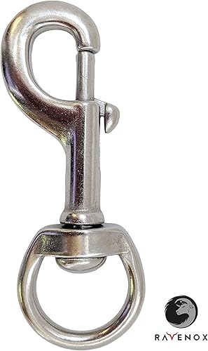 Miniatura 4 de Ravenox  Ganchos resistentes  Acero inoxidable (78" x 2 unidades)  broches giratorios de 78 pulgadas  Clip de llavero con perno de ojo  gancho