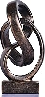Bronze Modern Abstract Mobius Knot Sculpture - Elegant Resin Home Office Decor for Shelves, Desks, Mantles - Ideal Gift