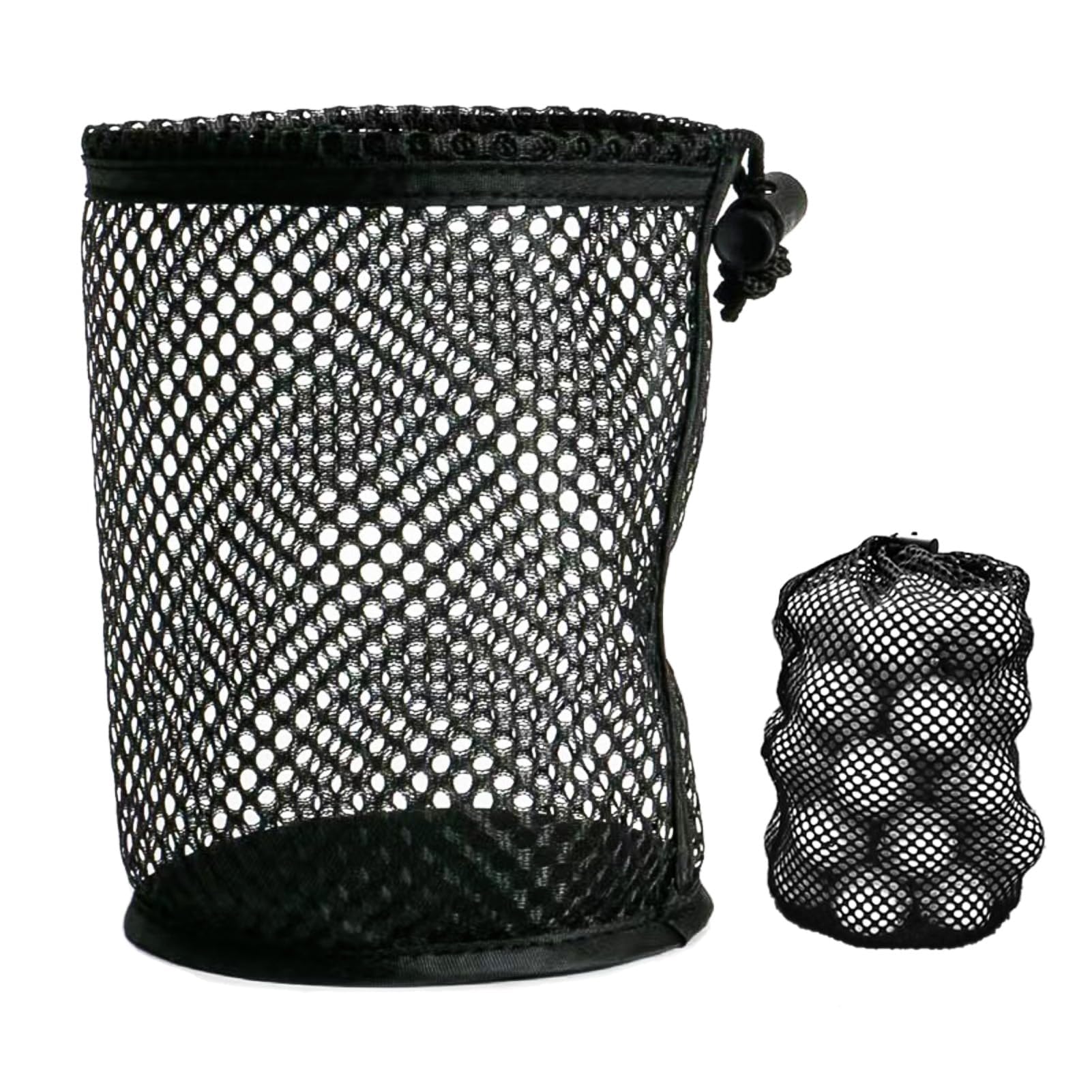 Netztasche für Golfbälle, groß, mit Kordelzug, mit Nylonseil, Kordelverschluss, Ballsammlerzubehör für Golfball, Tennis, Golfplätze, Shcool, Training, Schwarz , Modern und einfach