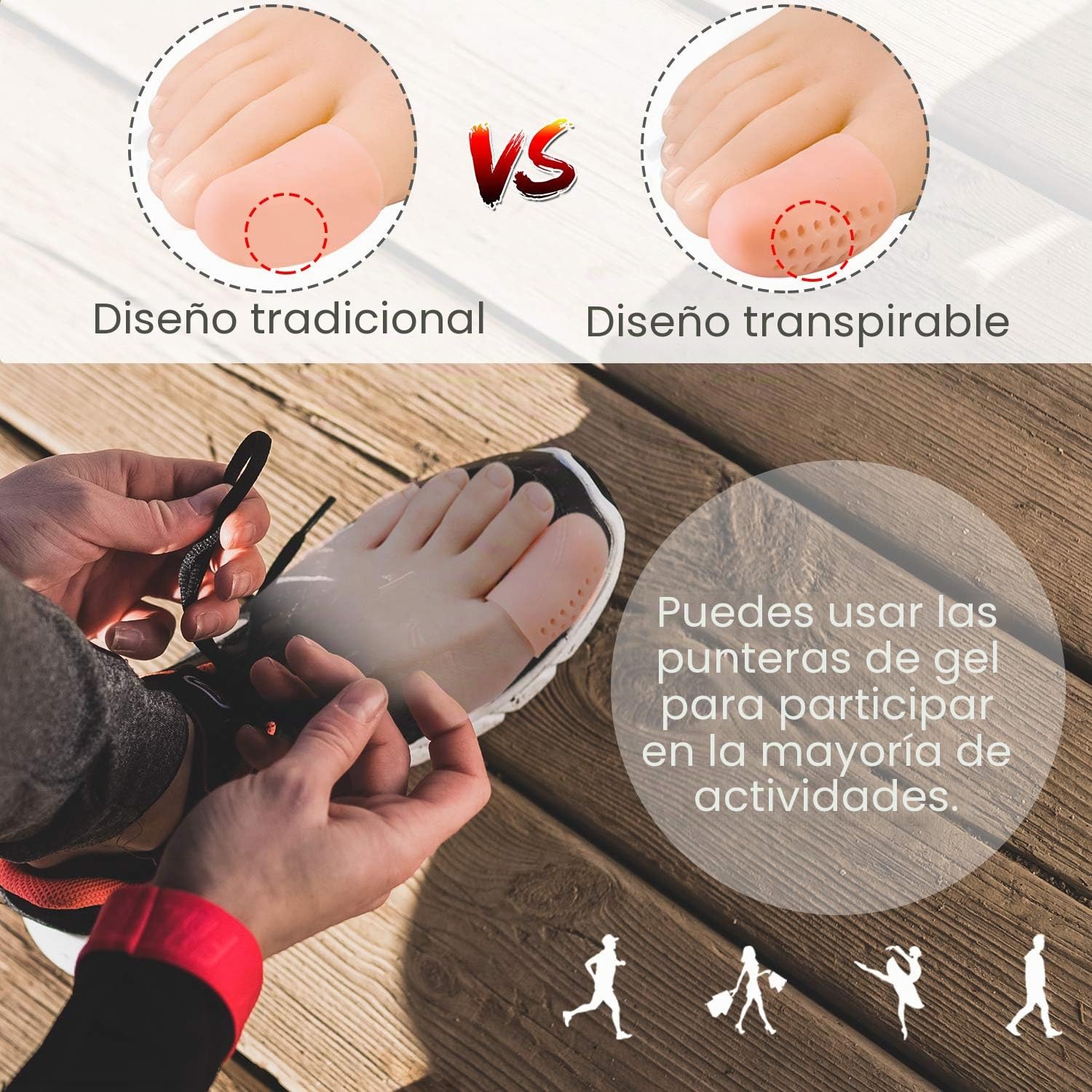 Welnove Fundas para Dedos Gordos del Pie Protectores Mangas de Dedos Transpirables para Callos, Ampollas, Uñas Perdidas o Encarnadas Paquete de 10 (Melocotón)