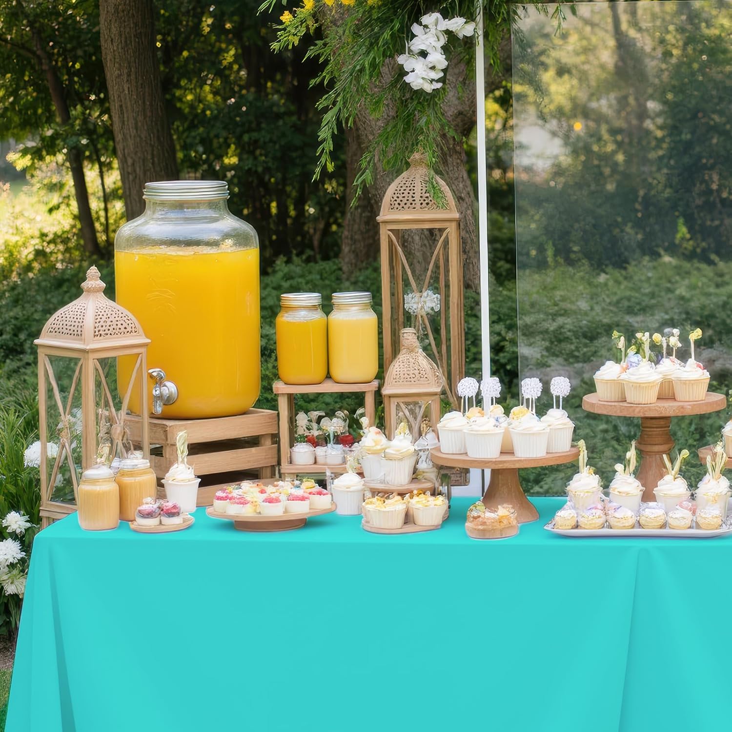 Whaline 32Pcs Neon Color Plastic Tablecloth 8 Fluorescent Colors Rectangle Table Cover Waterproof Table Cloth for Party Decoration Supplies, 54 x 108 Inch