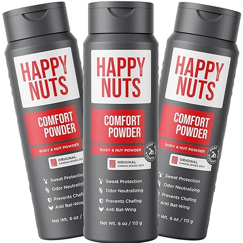 Miniatura 9 de Happy Nuts Comfort Powder - Antirozaduras defensa del sudor y control de olores para la ingle los pies y el cuerpo polvo corporal para hombres